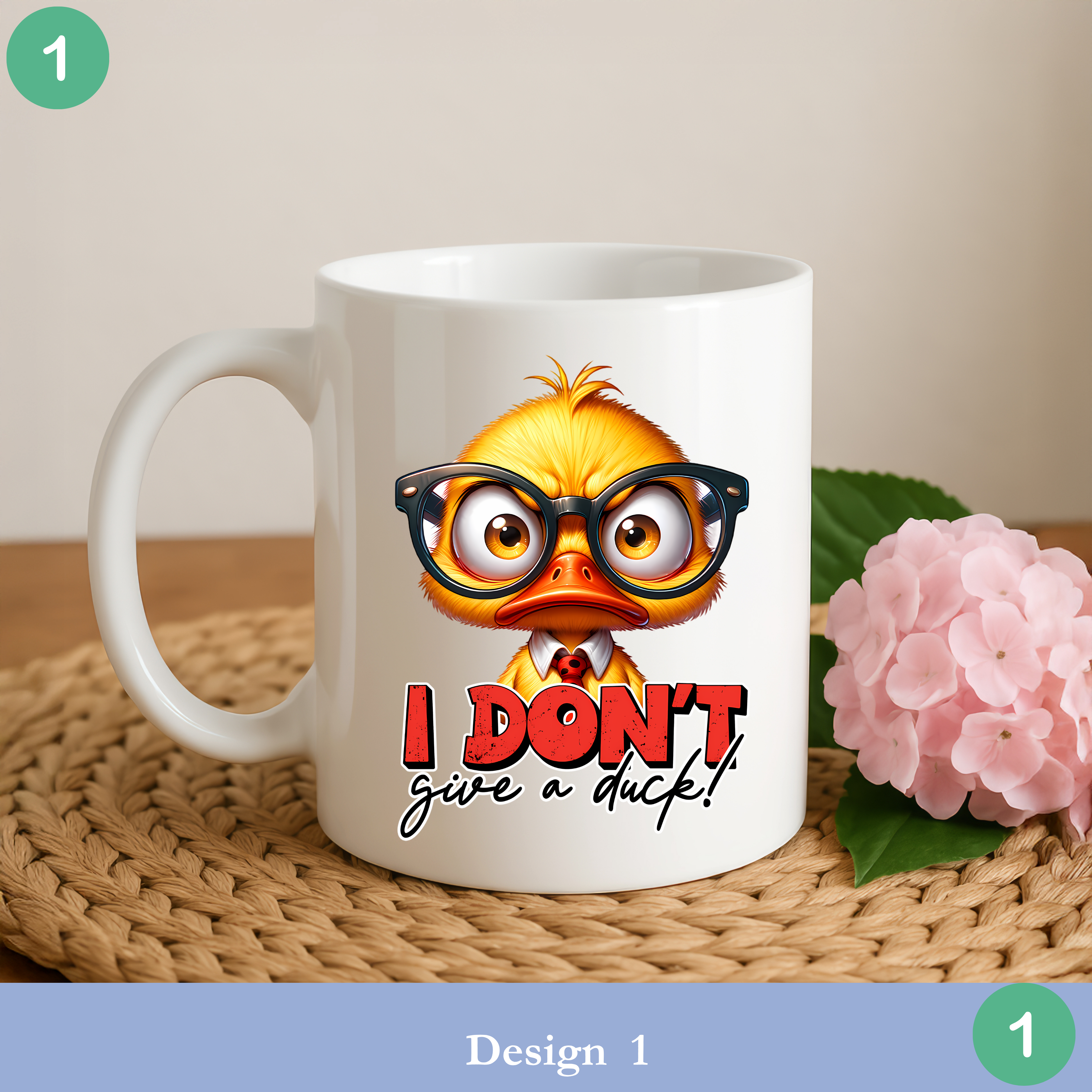 funny duck coffee mug sarcastic saying I don’t give a duck cute duck mug humor gift