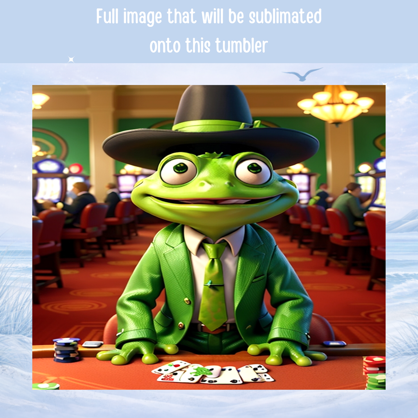 funny frog poker tumbler cup