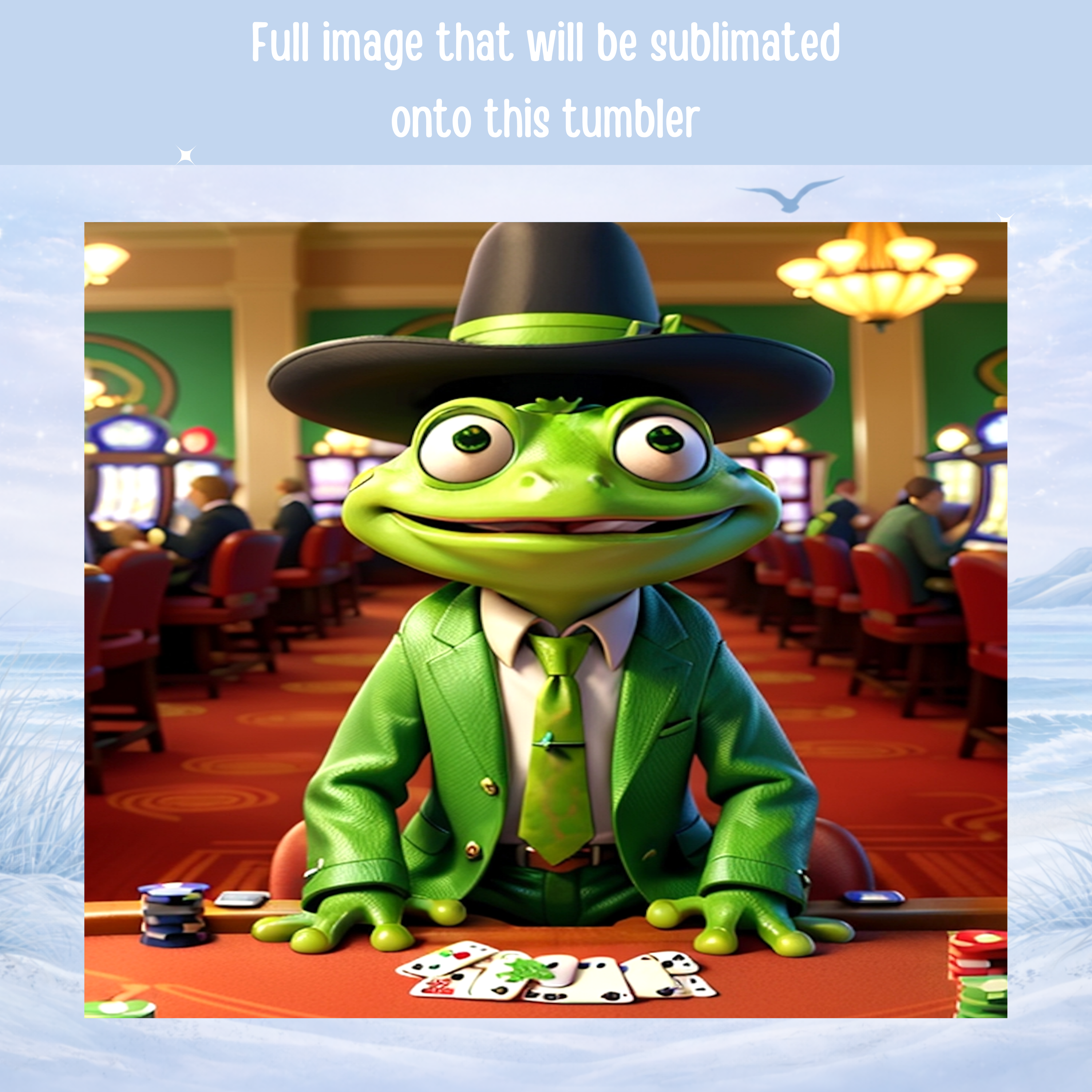 funny frog poker tumbler cup