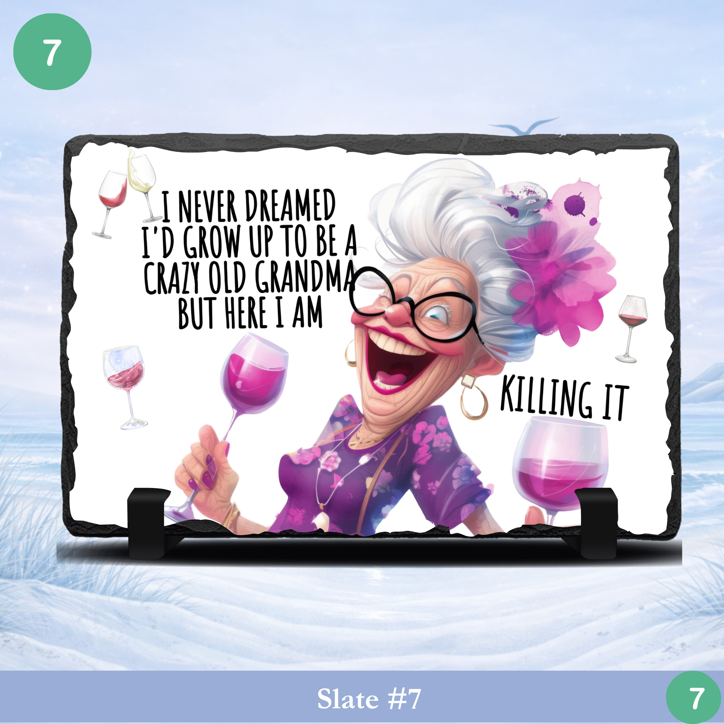 funny grandma wine slate crazy grandma humor gift wine lover funny quote slate