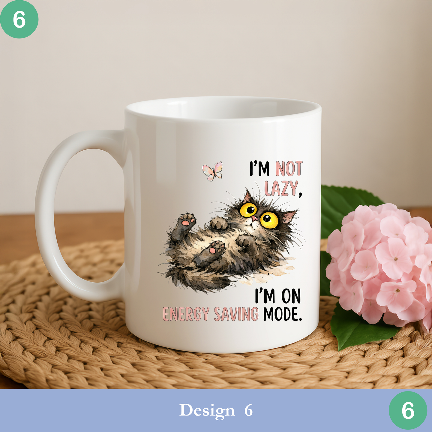 funny lazy cat humor coffee mug