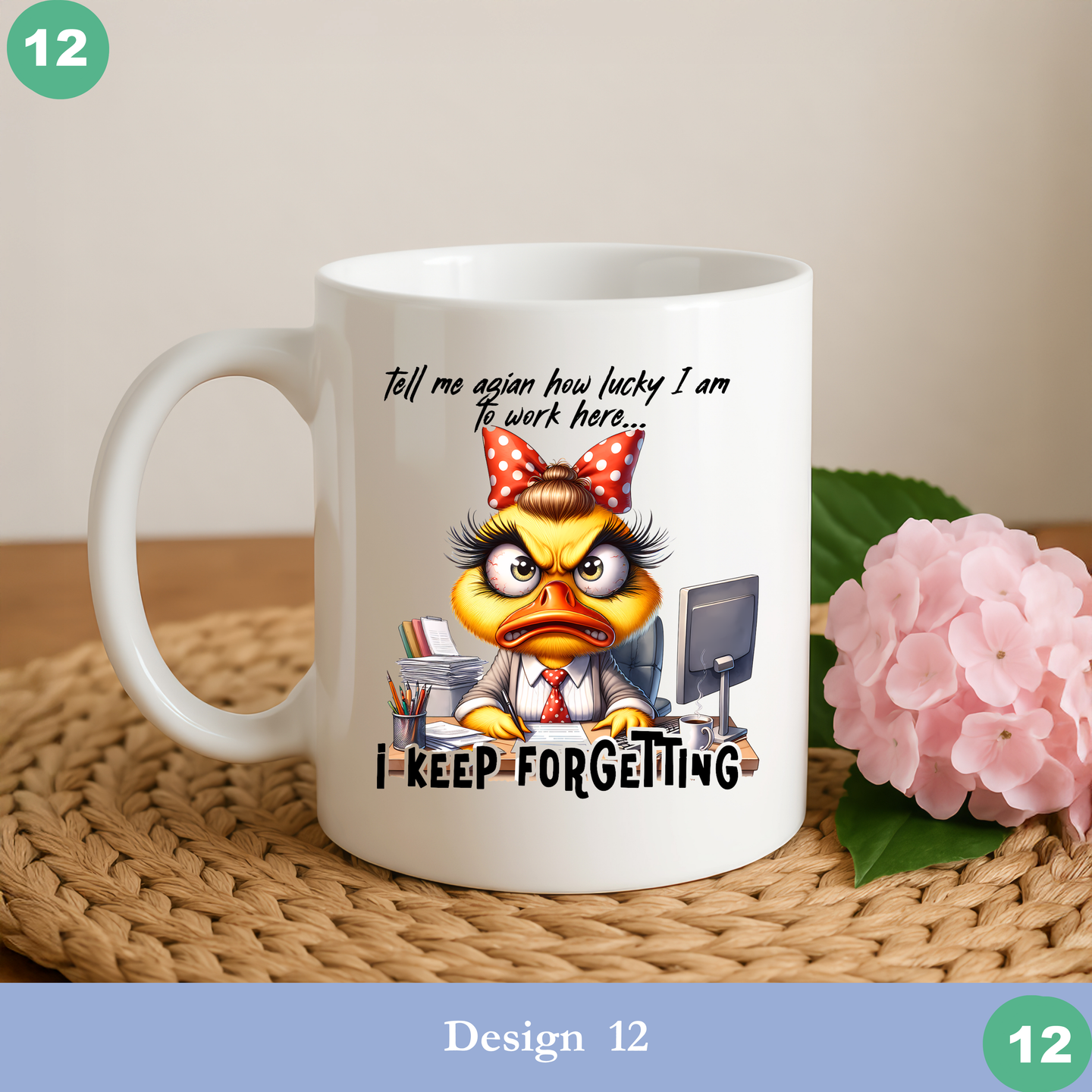 funny office duck mug sarcastic work humor coffee cup
