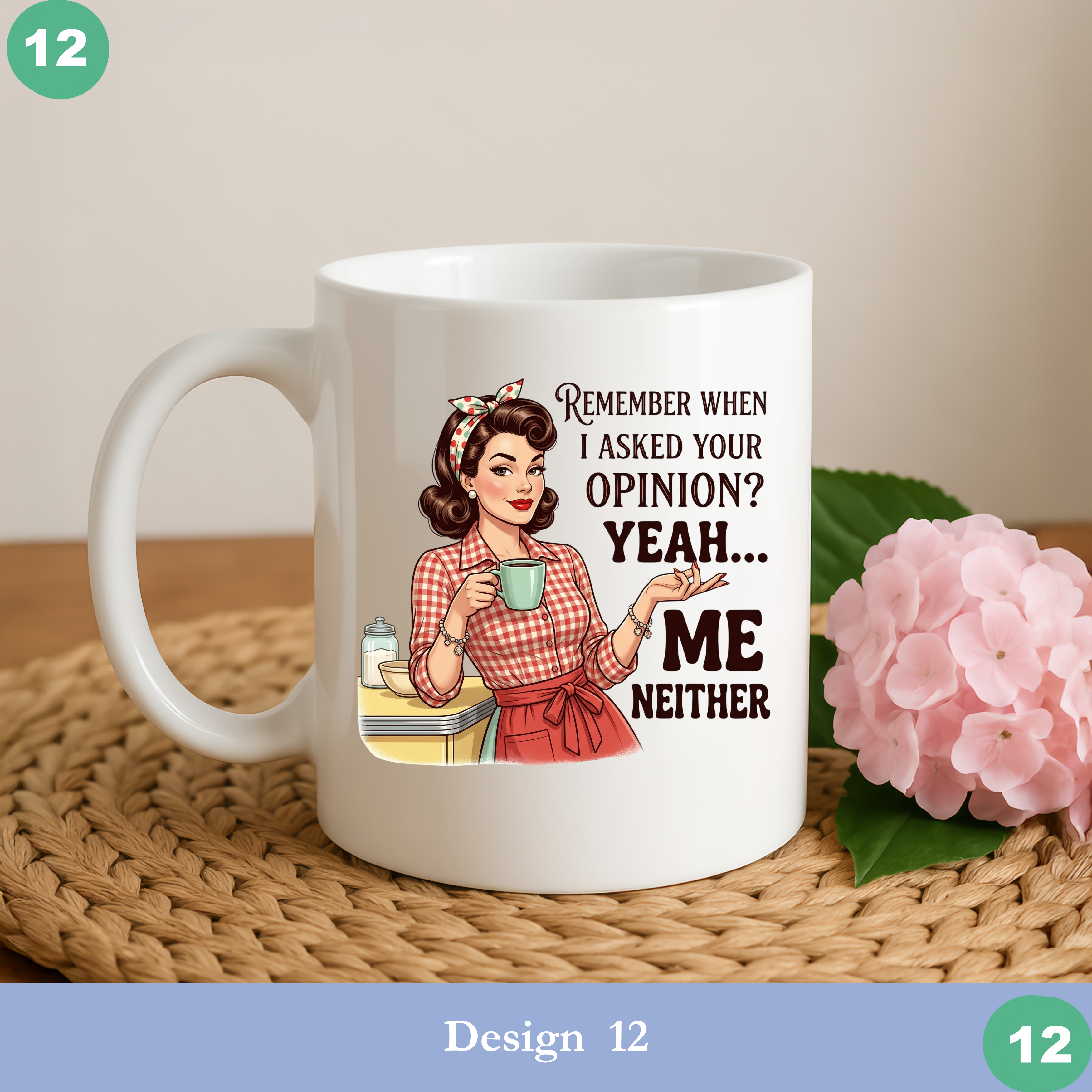 funny retro coffee mug me neither opinion