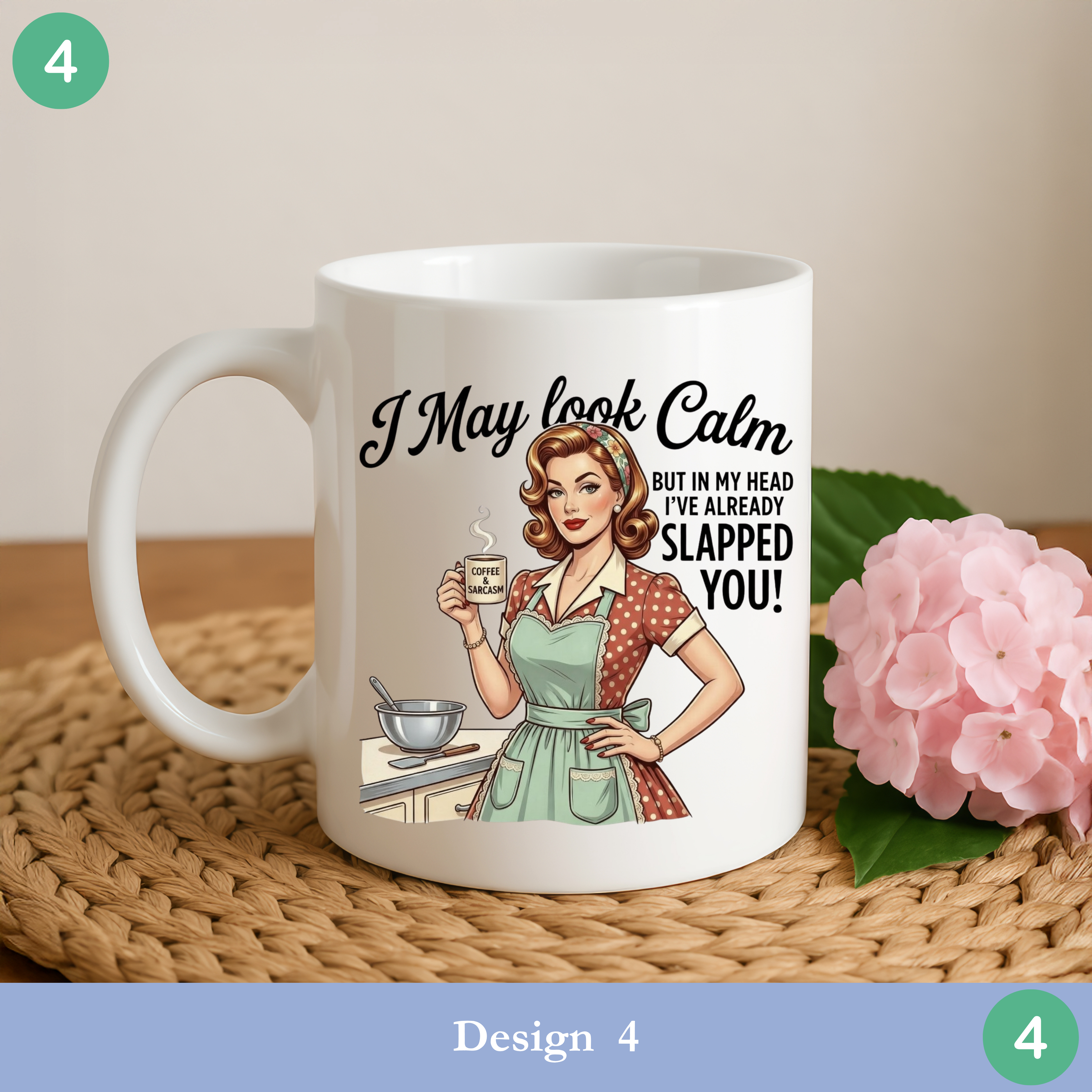 funny sarcastic coffee mug I may look calm