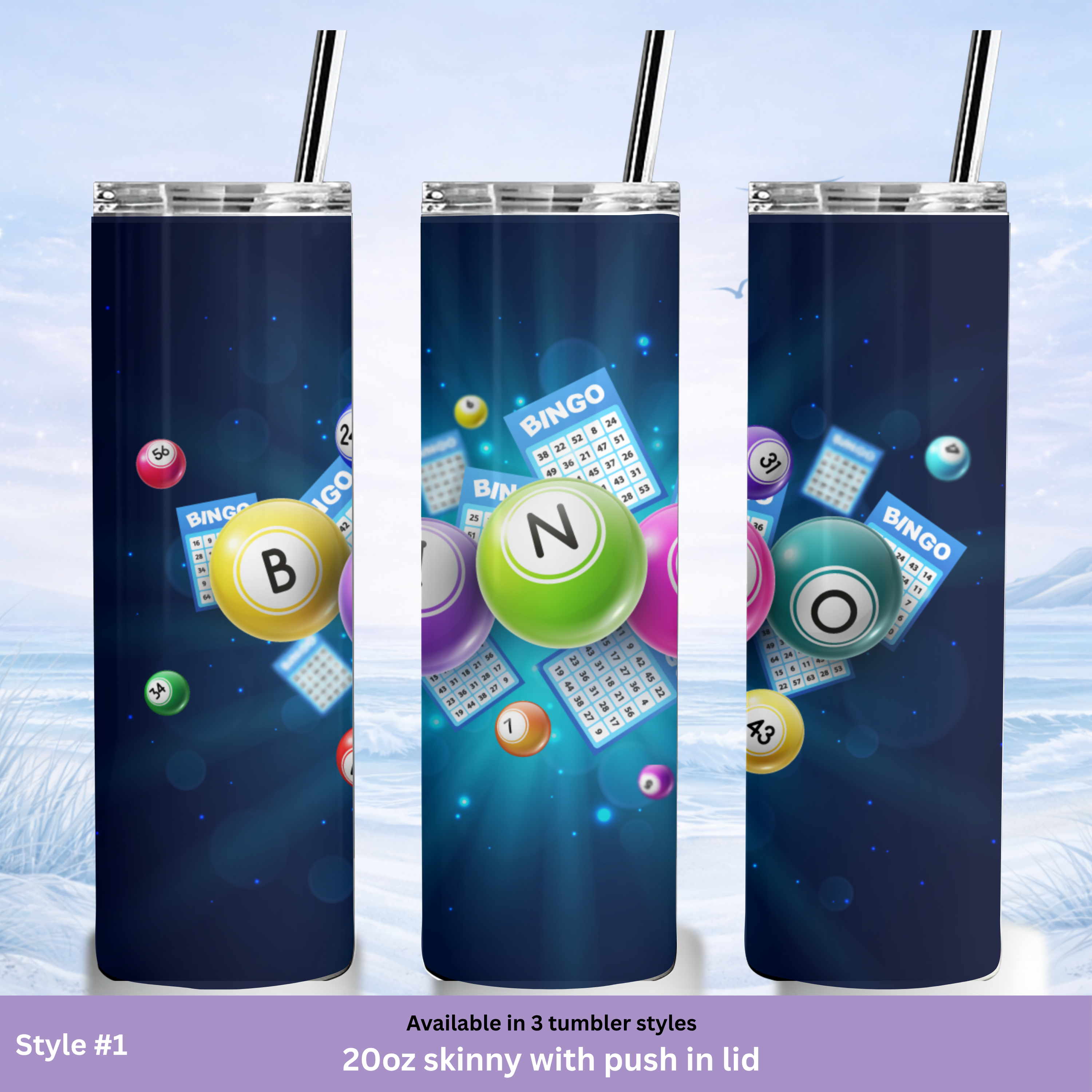 game night bingo tumbler design