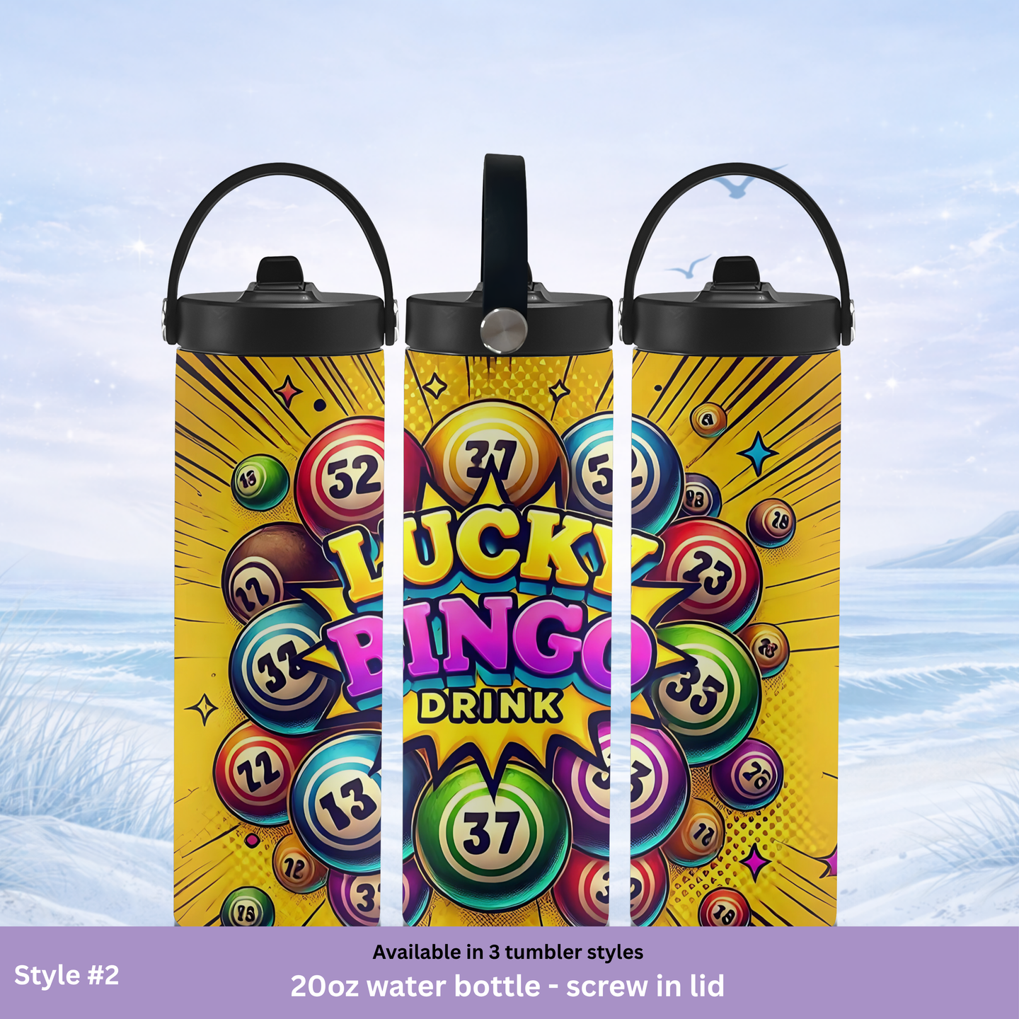 game night bingo tumbler lucky design