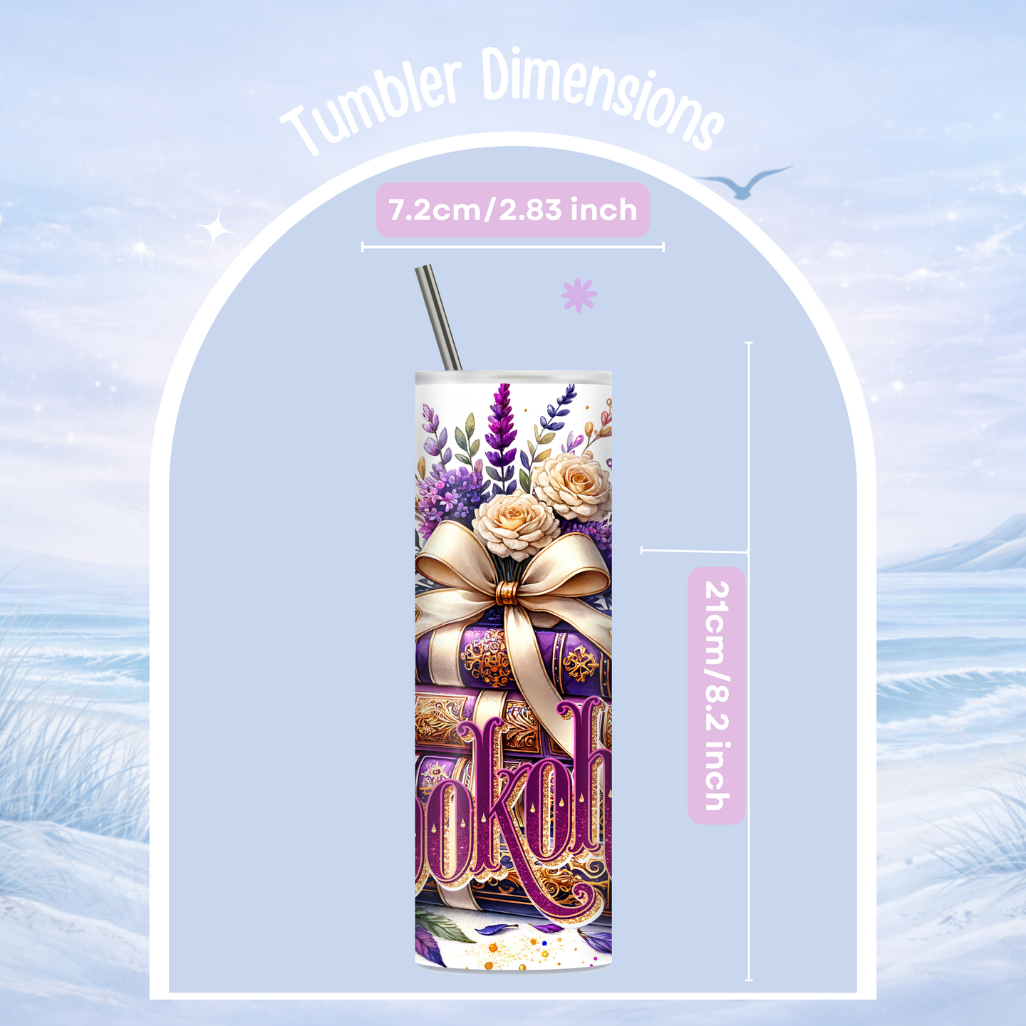 gift for book lover tumbler feminine design