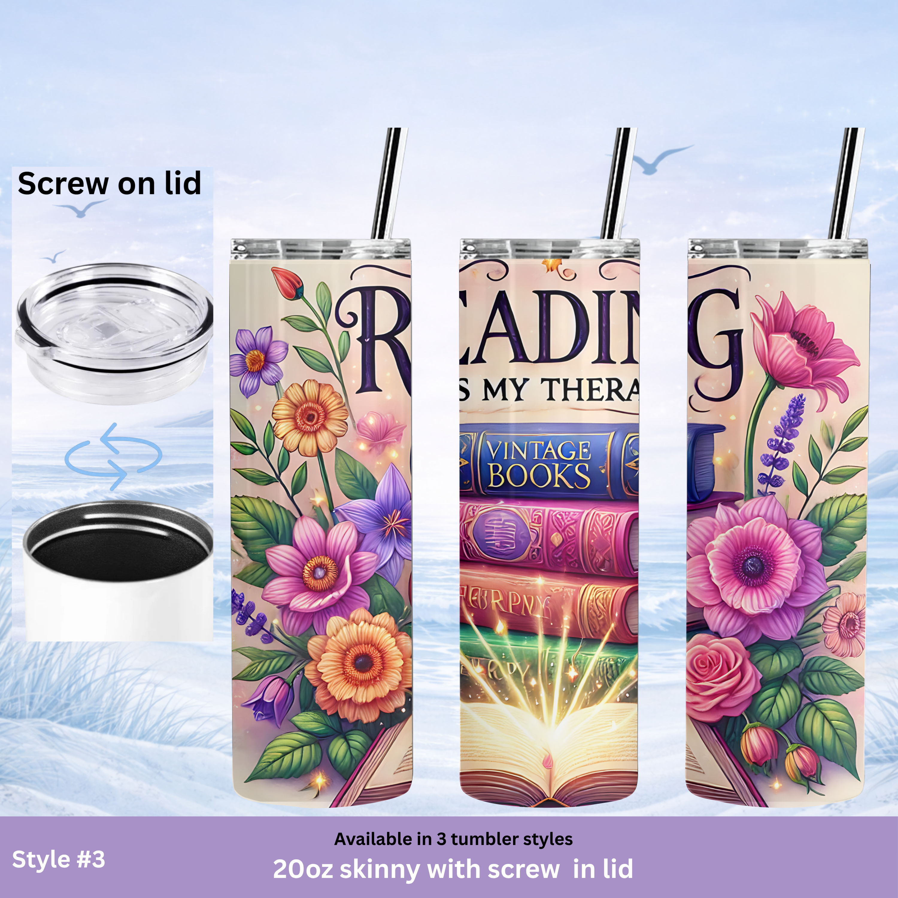 gift for readers tumbler reading is my therapy cup