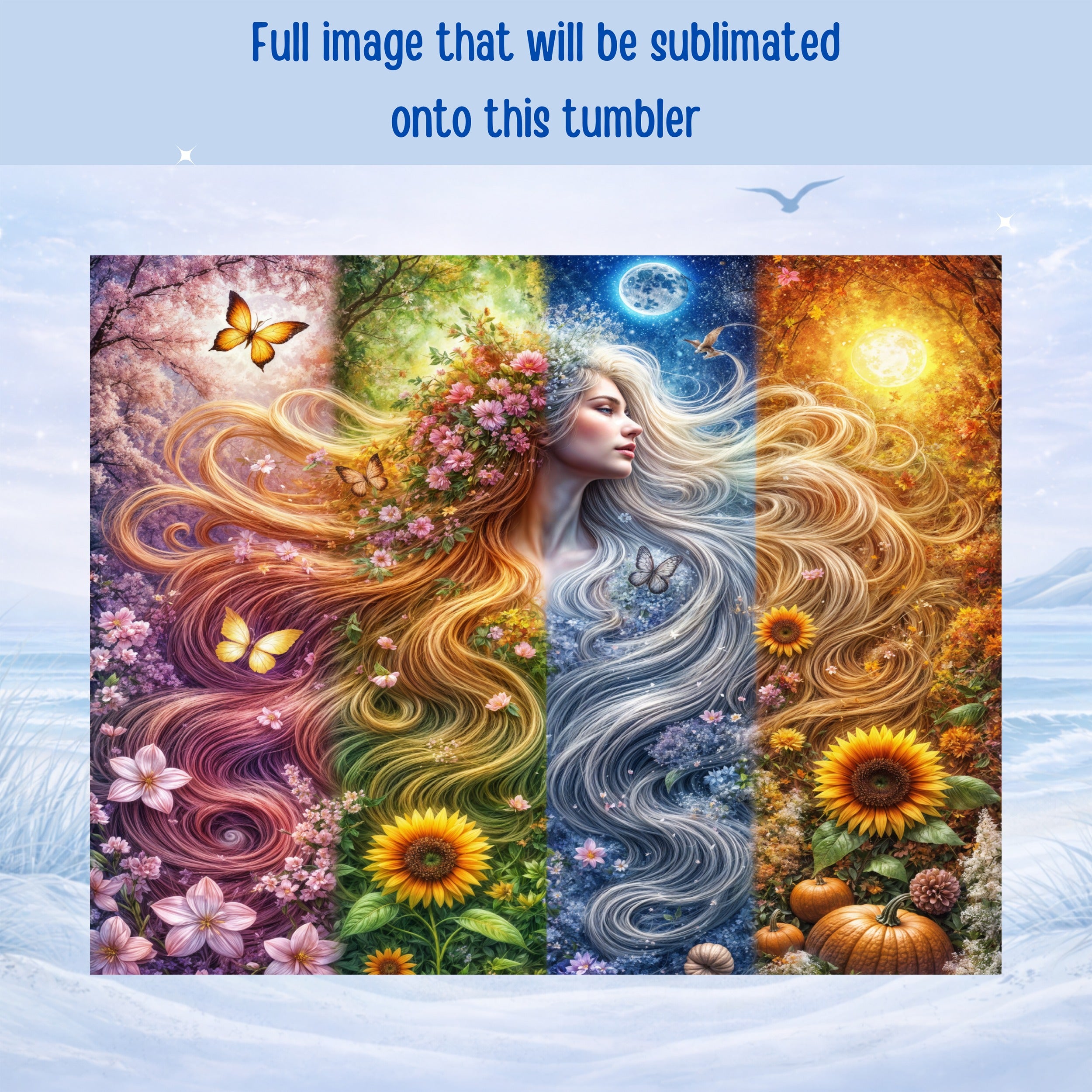 goddess tumbler cosmic seasonal nature artwork
