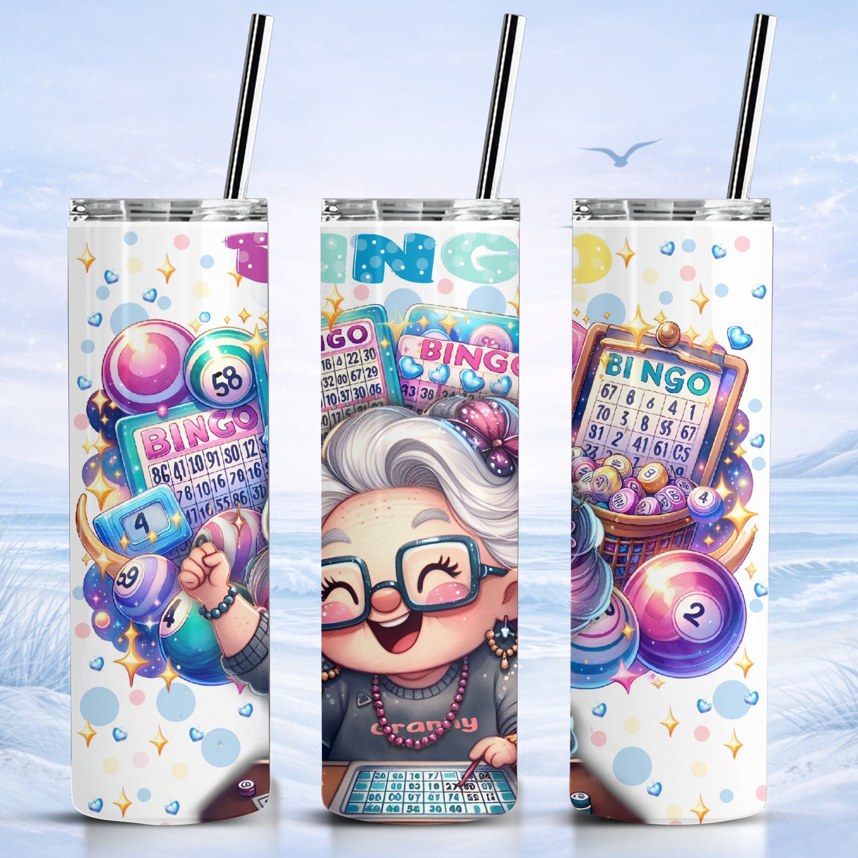 grandma bingo tumbler cute bingo design