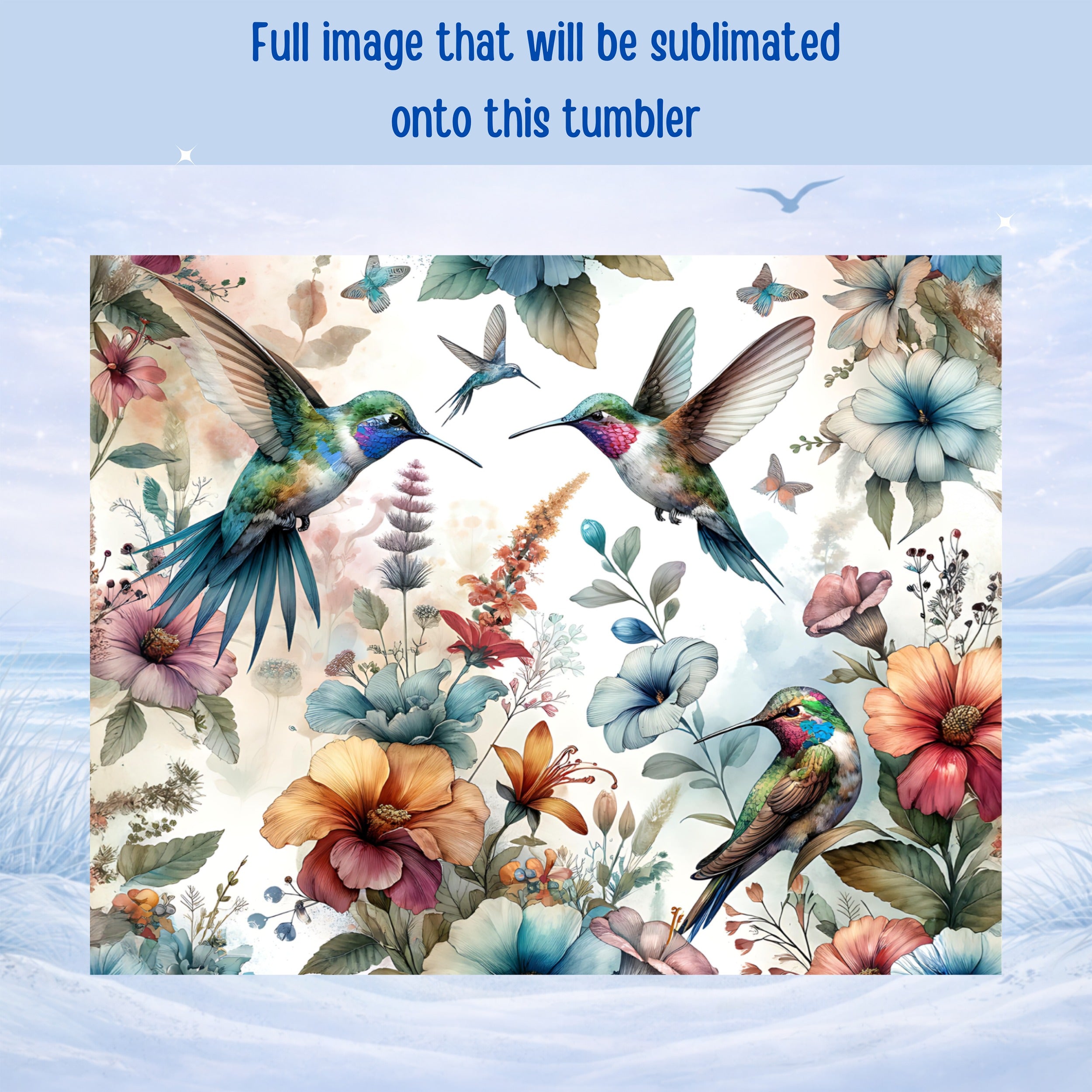 hummingbird flower tumbler nature inspired drinkware