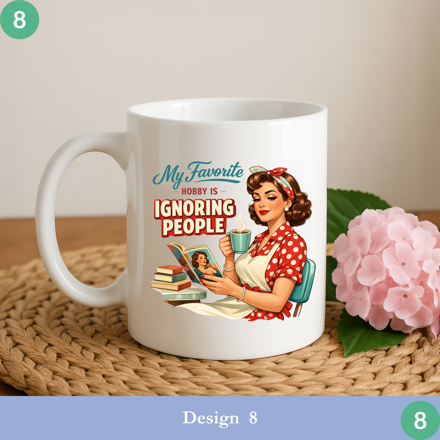 ignoring people funny retro coffee mug