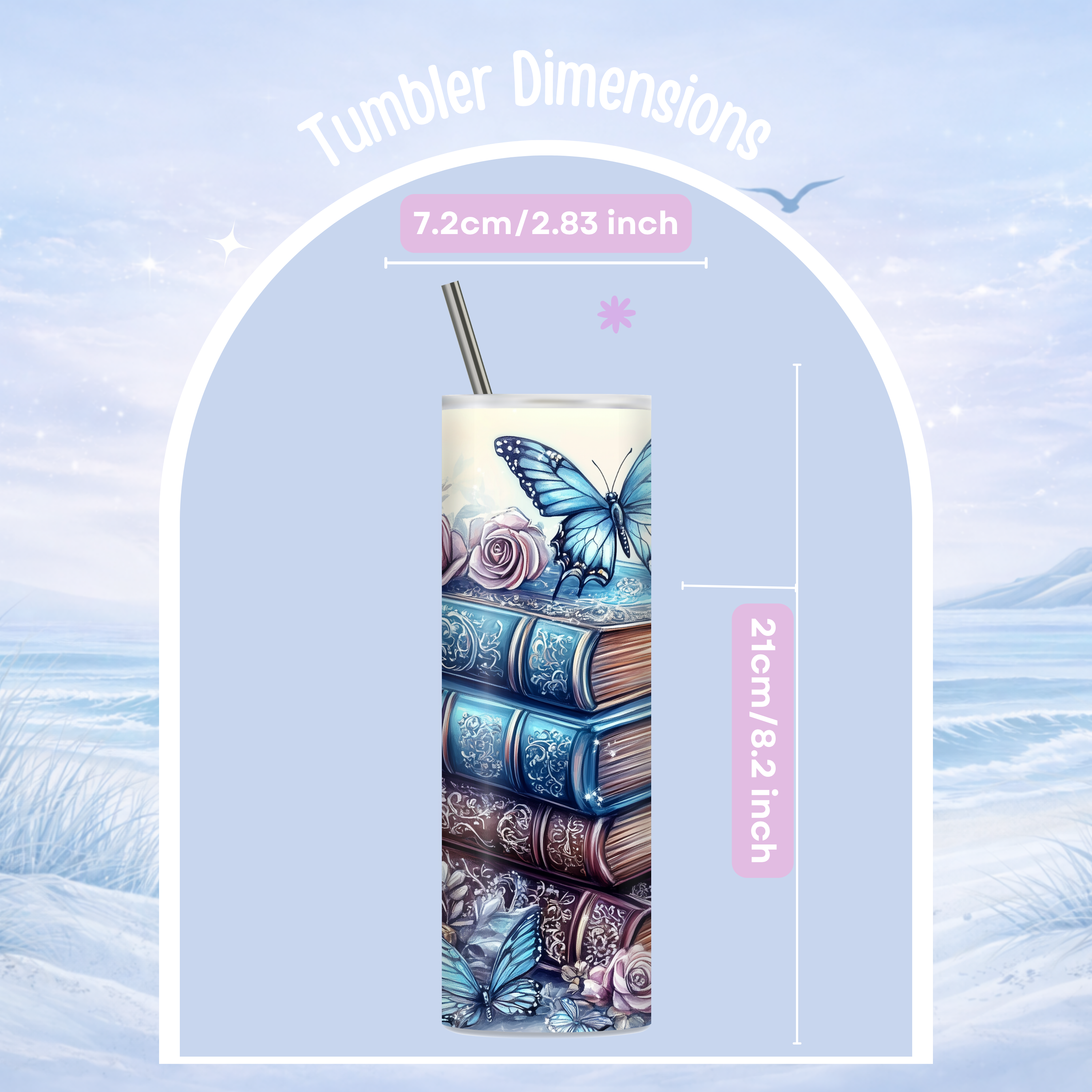 insulated skinny tumbler book lover cozy design