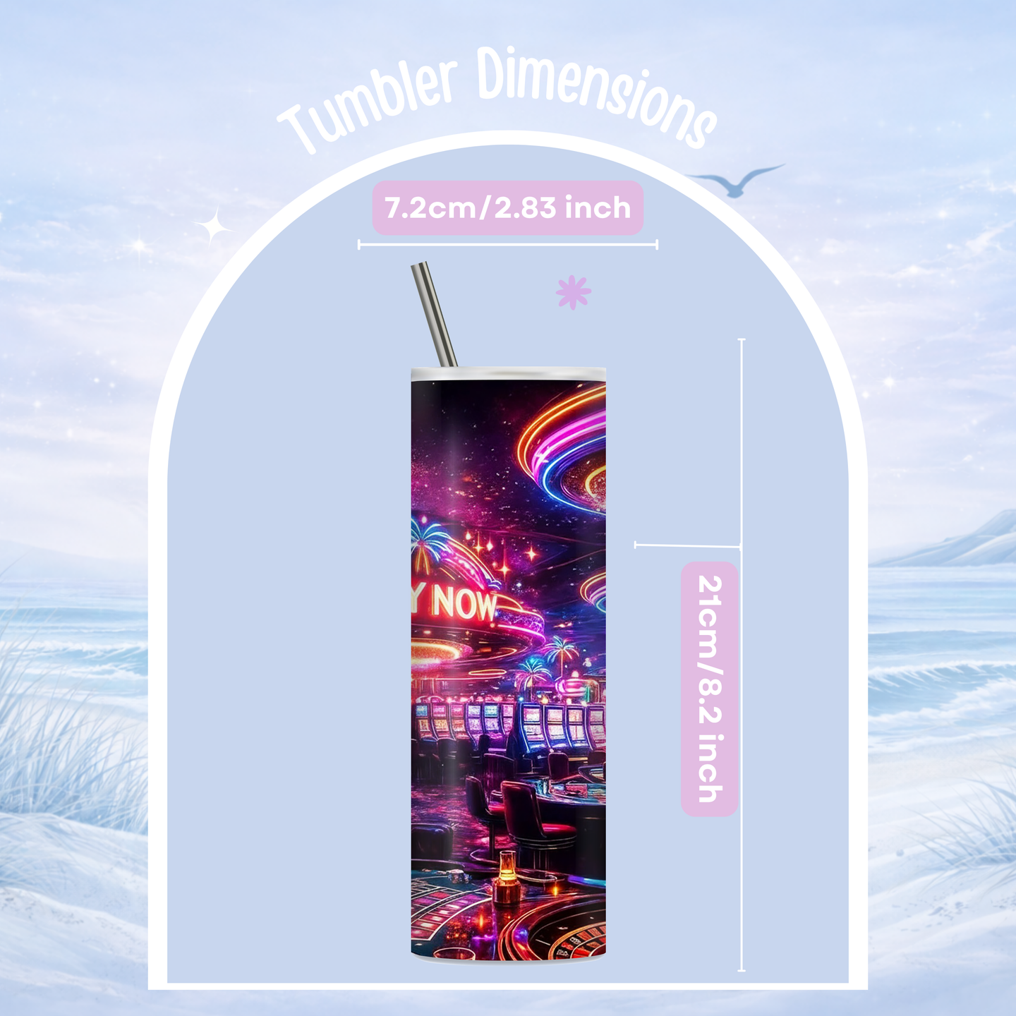 las vegas night tumbler colorful