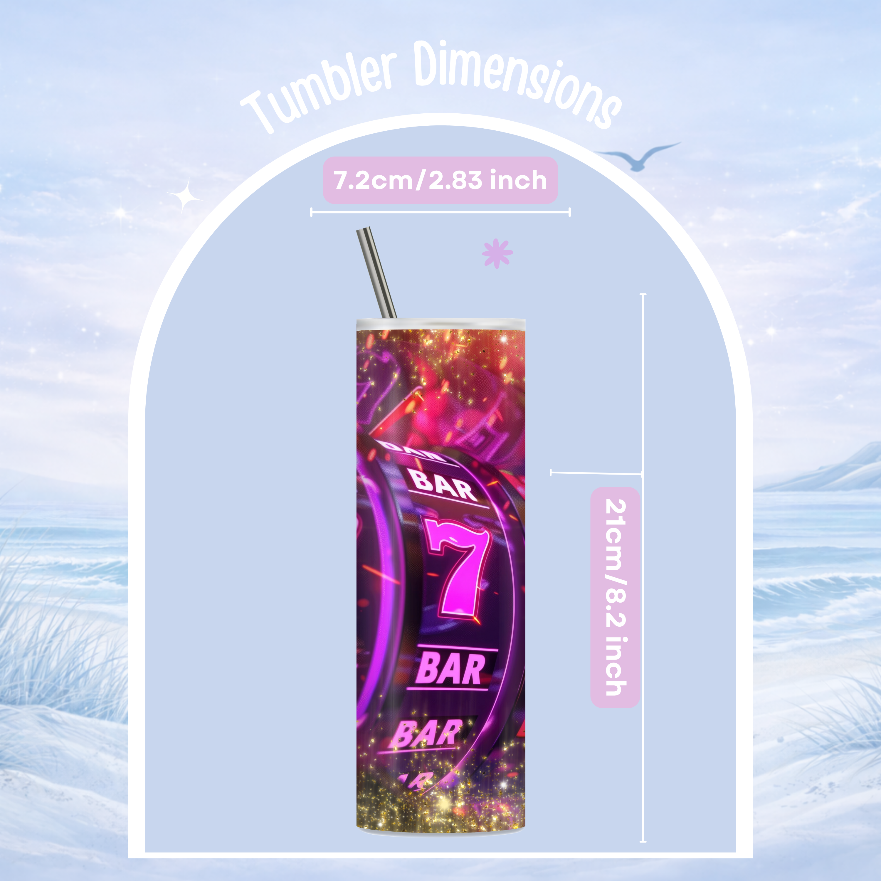 las vegas themed tumbler cup