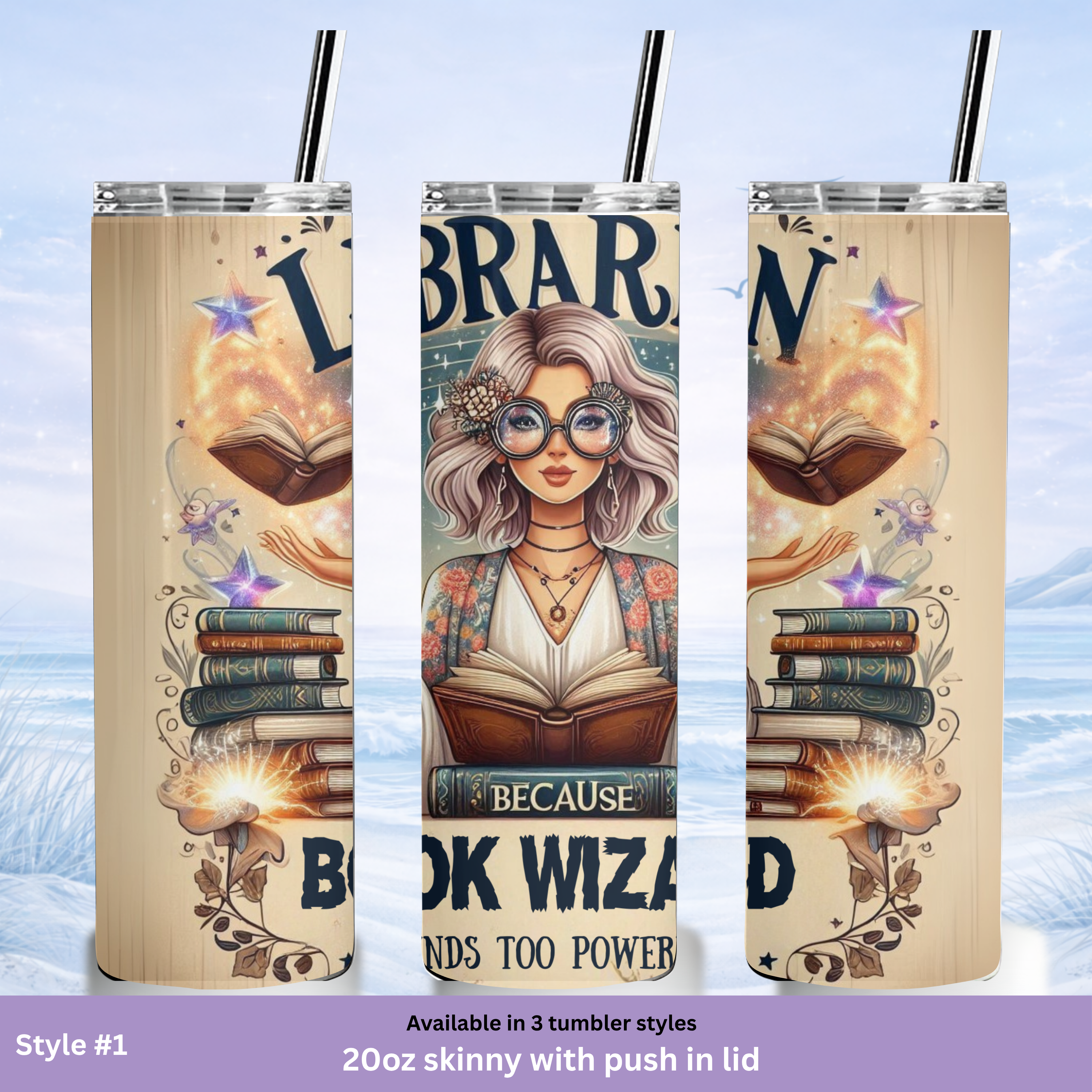 library tumbler book lover gift idea drinkware