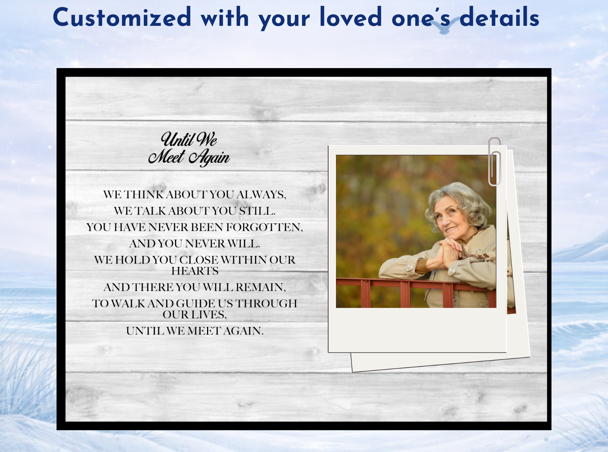 loss of loved one gift memorial photo slate