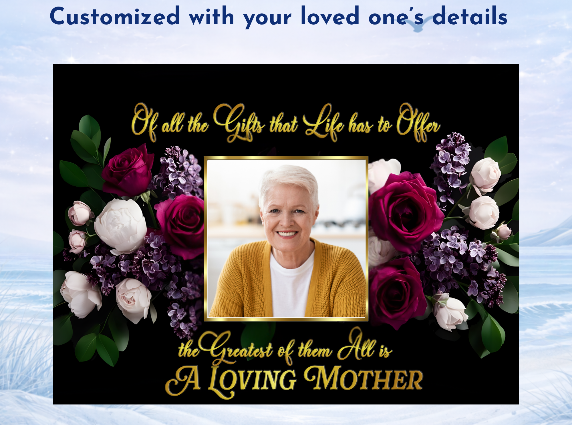 loss of mother sympathy gift photo slate