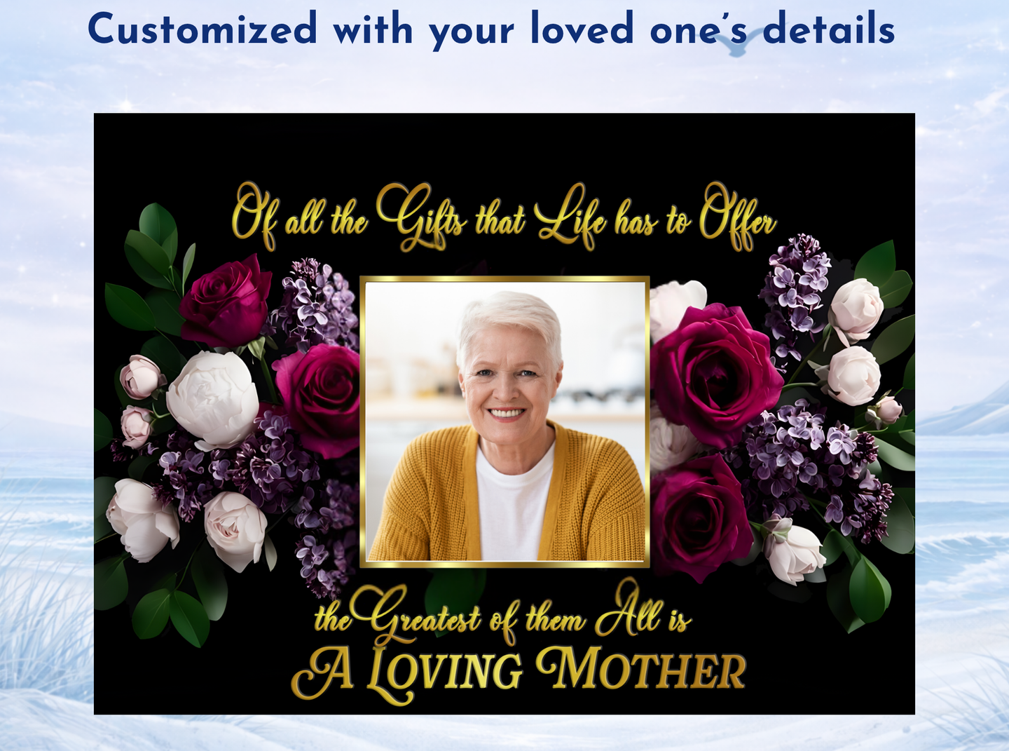 loss of mother sympathy gift photo slate