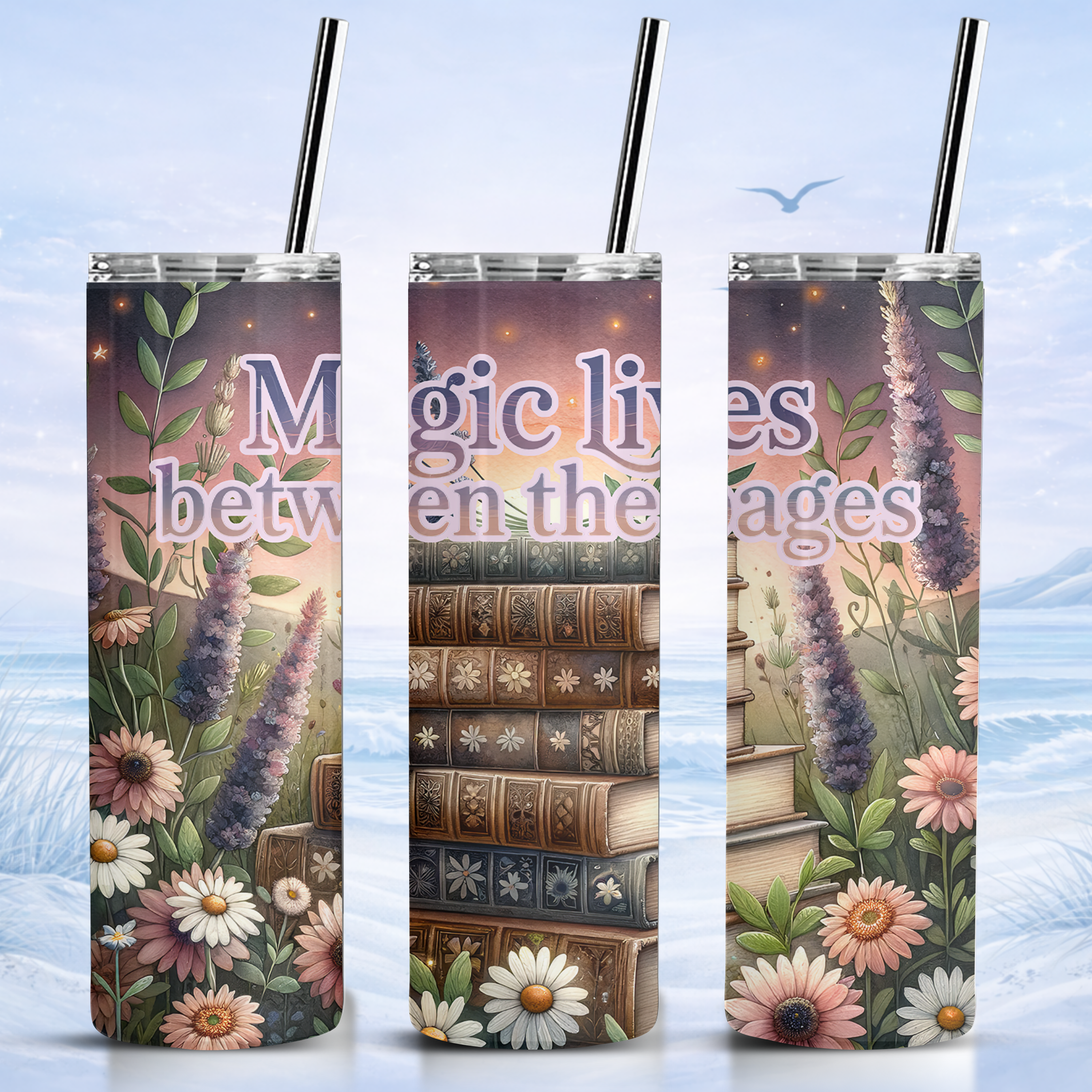 magical book lover tumbler 20 oz insulated skinny tumbler