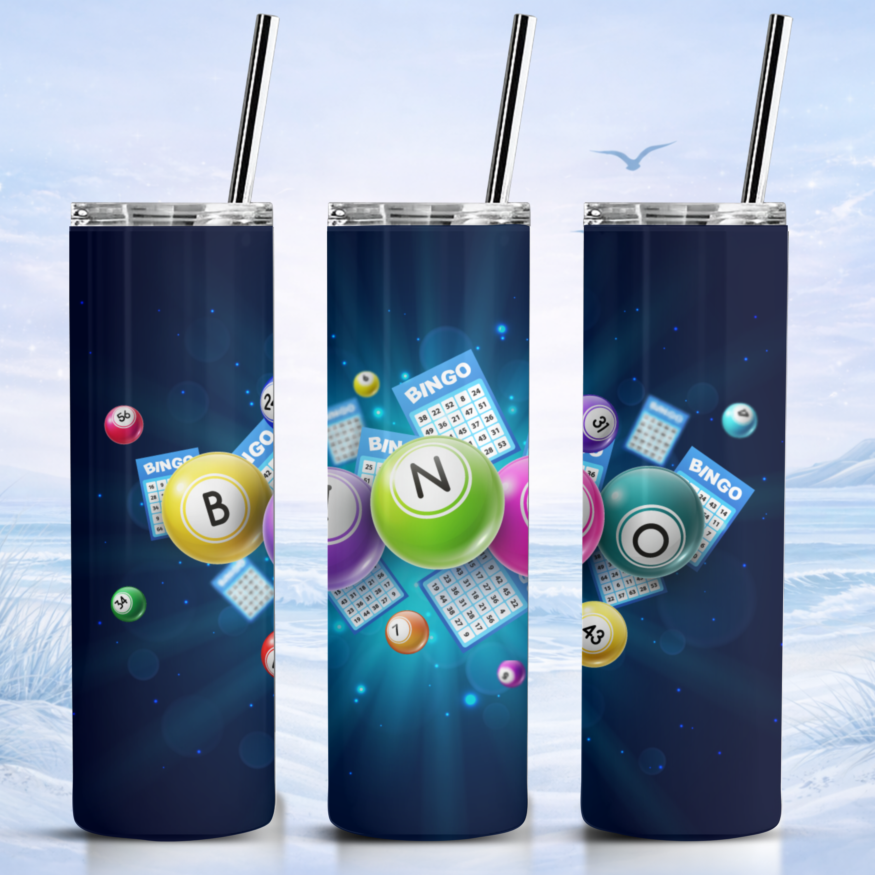 midnight blue bingo tumbler 20 oz