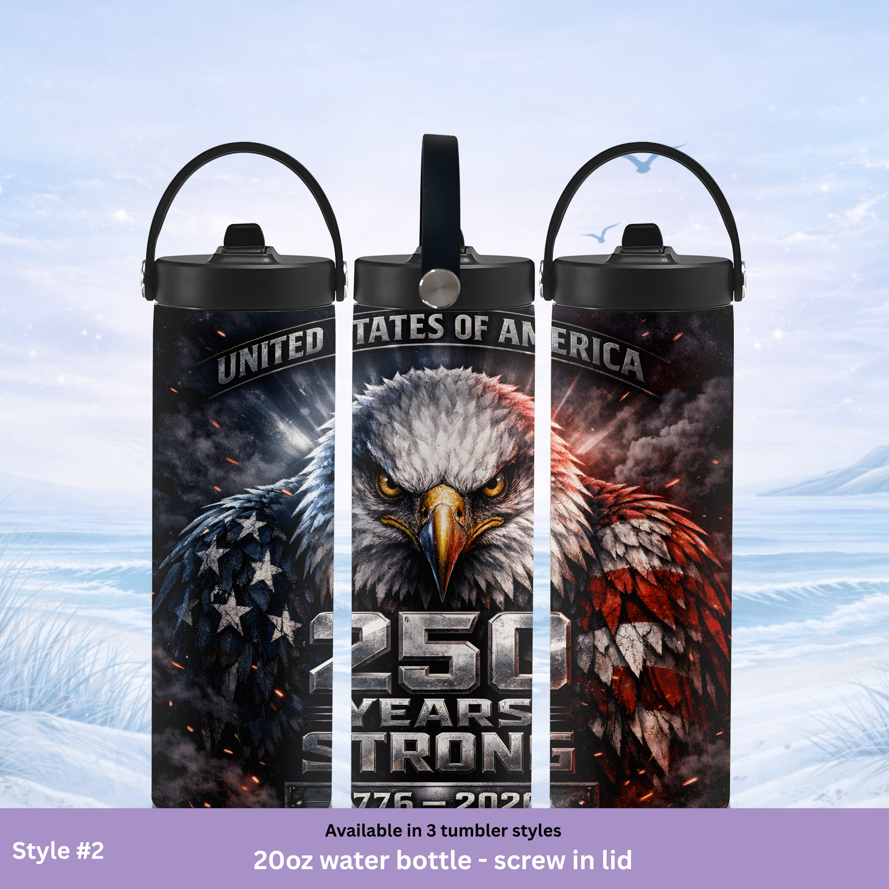 military style patriotic eagle insulated tumbler