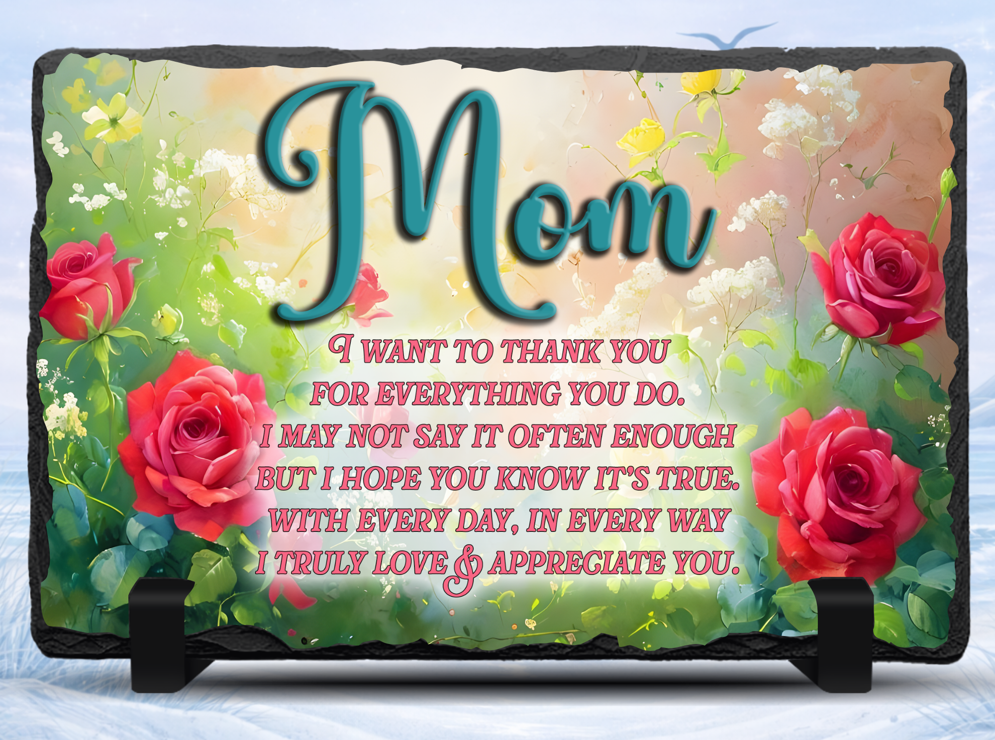 mom appreciation gift slate with message