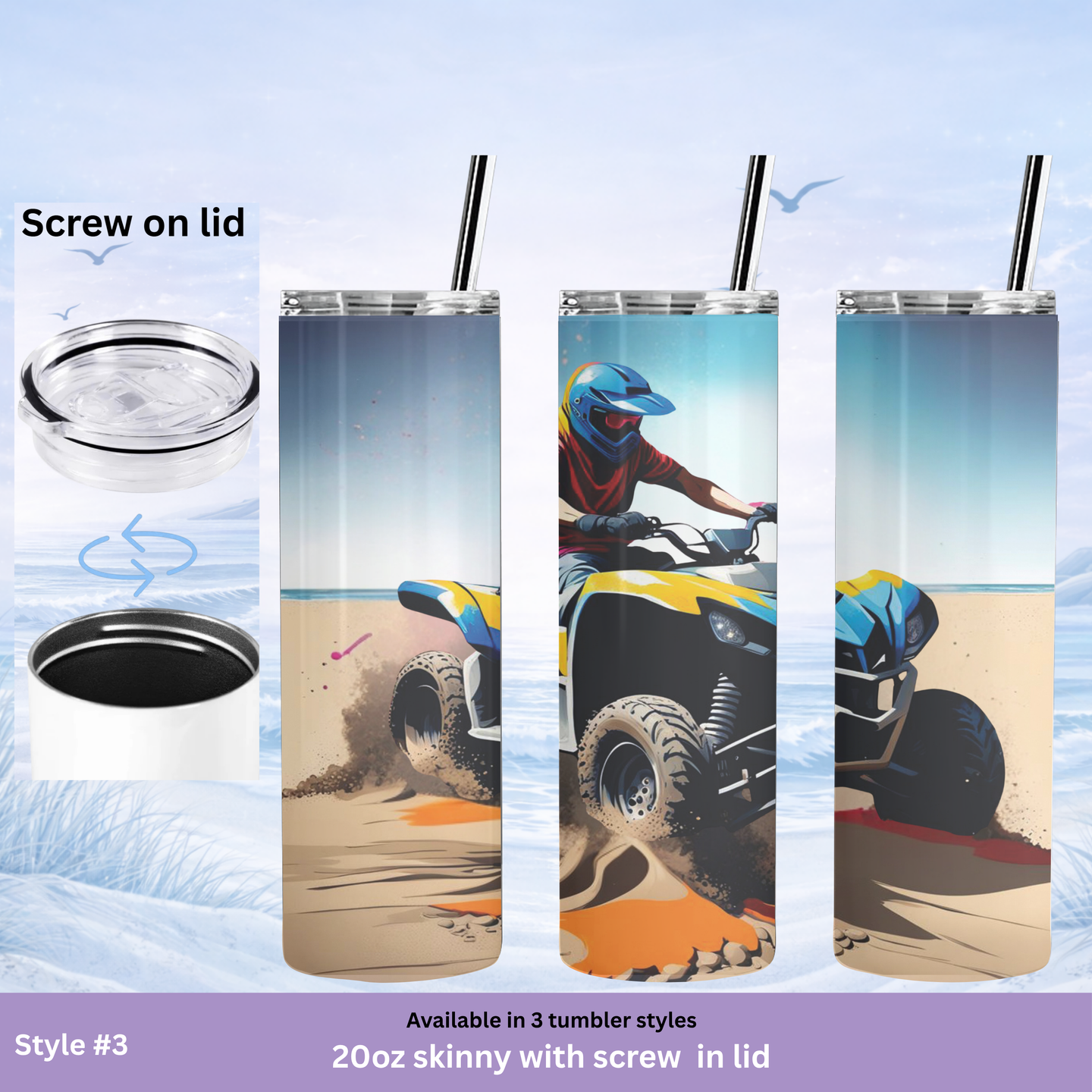 motorsport ATV tumbler beach off road insulated drinkware