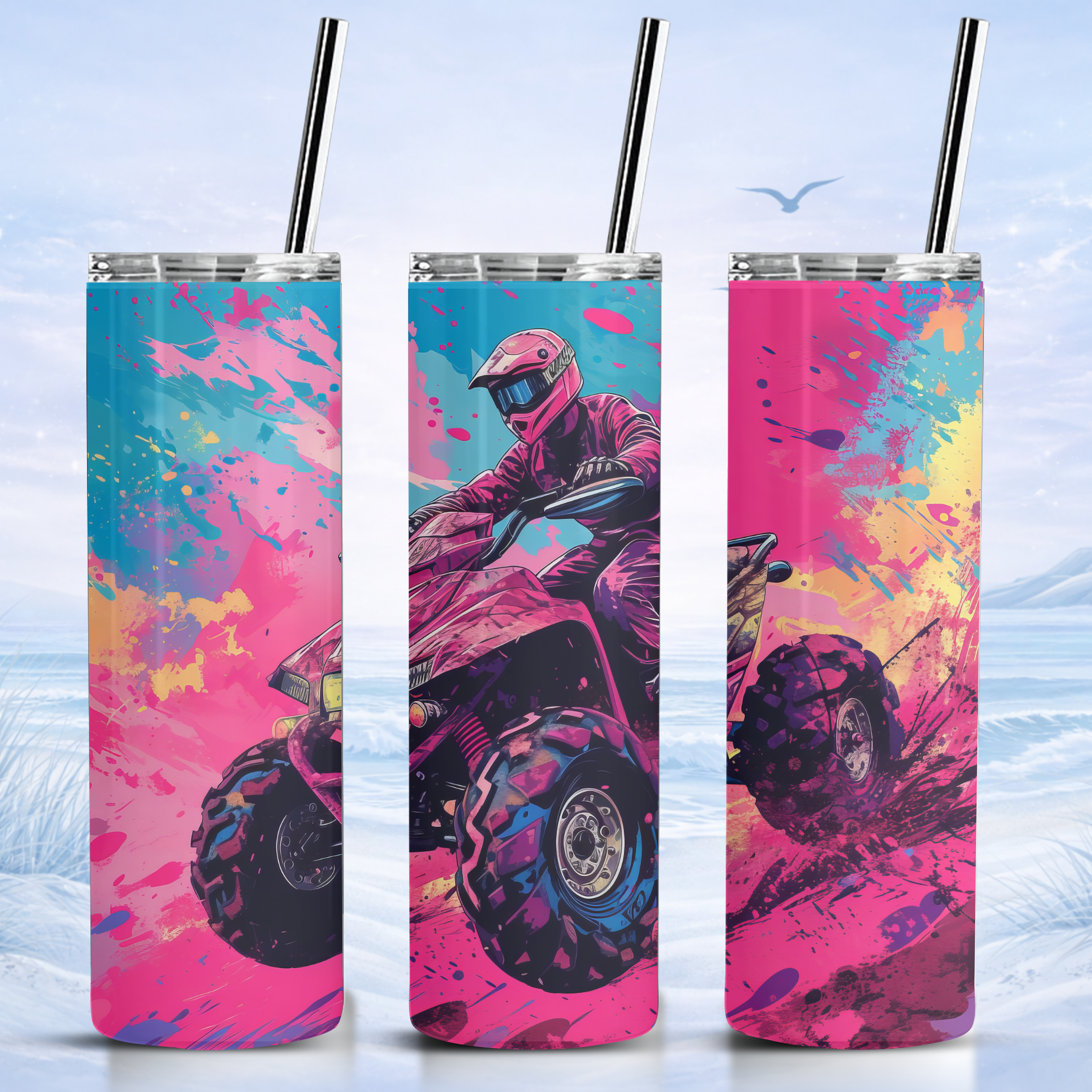 mud splash ATV tumbler off road rider dirt riding design