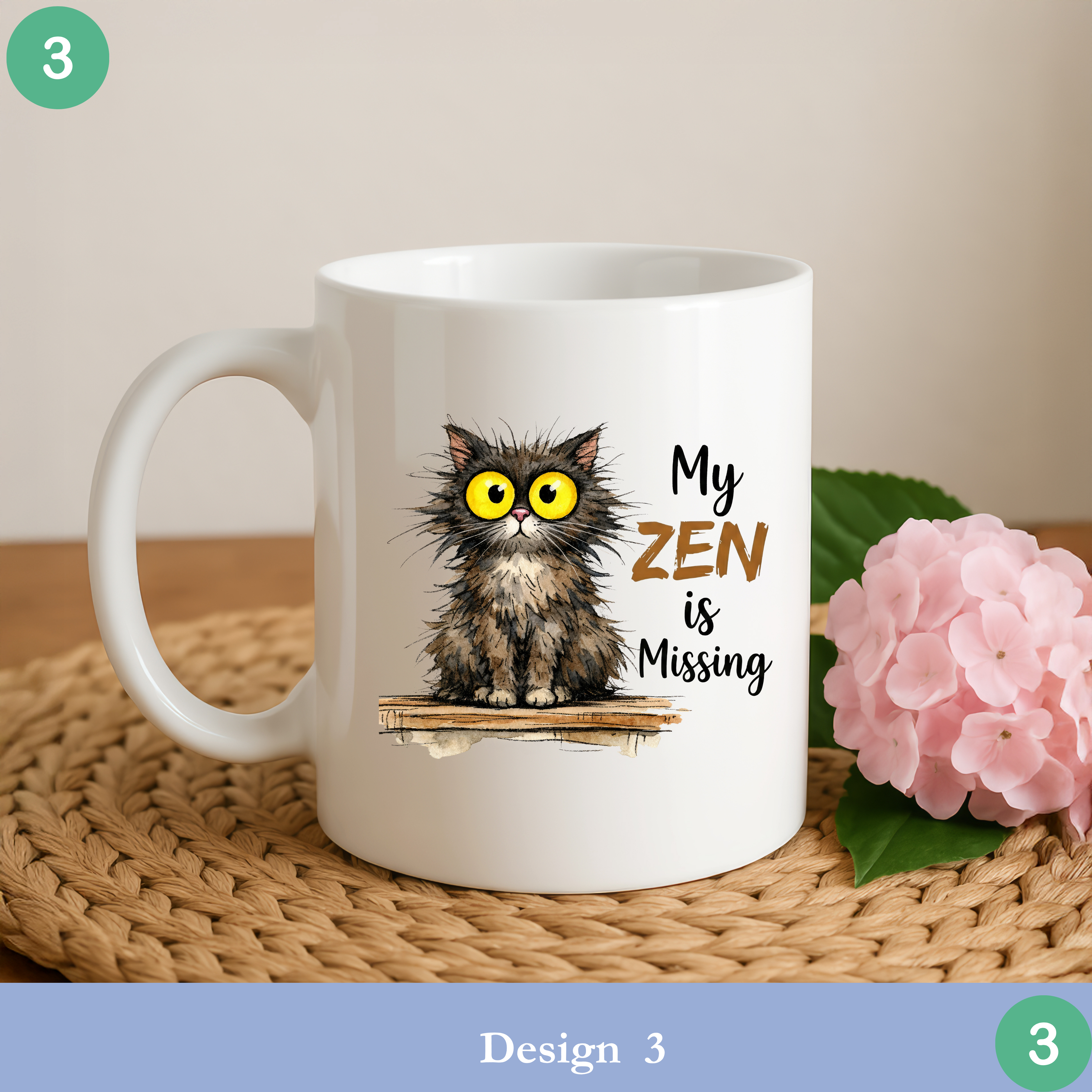 my zen is missing cat mug funny