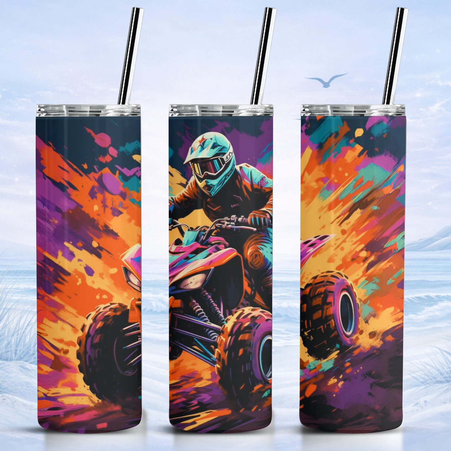 neon ATV tumbler colorful off road quad bike design