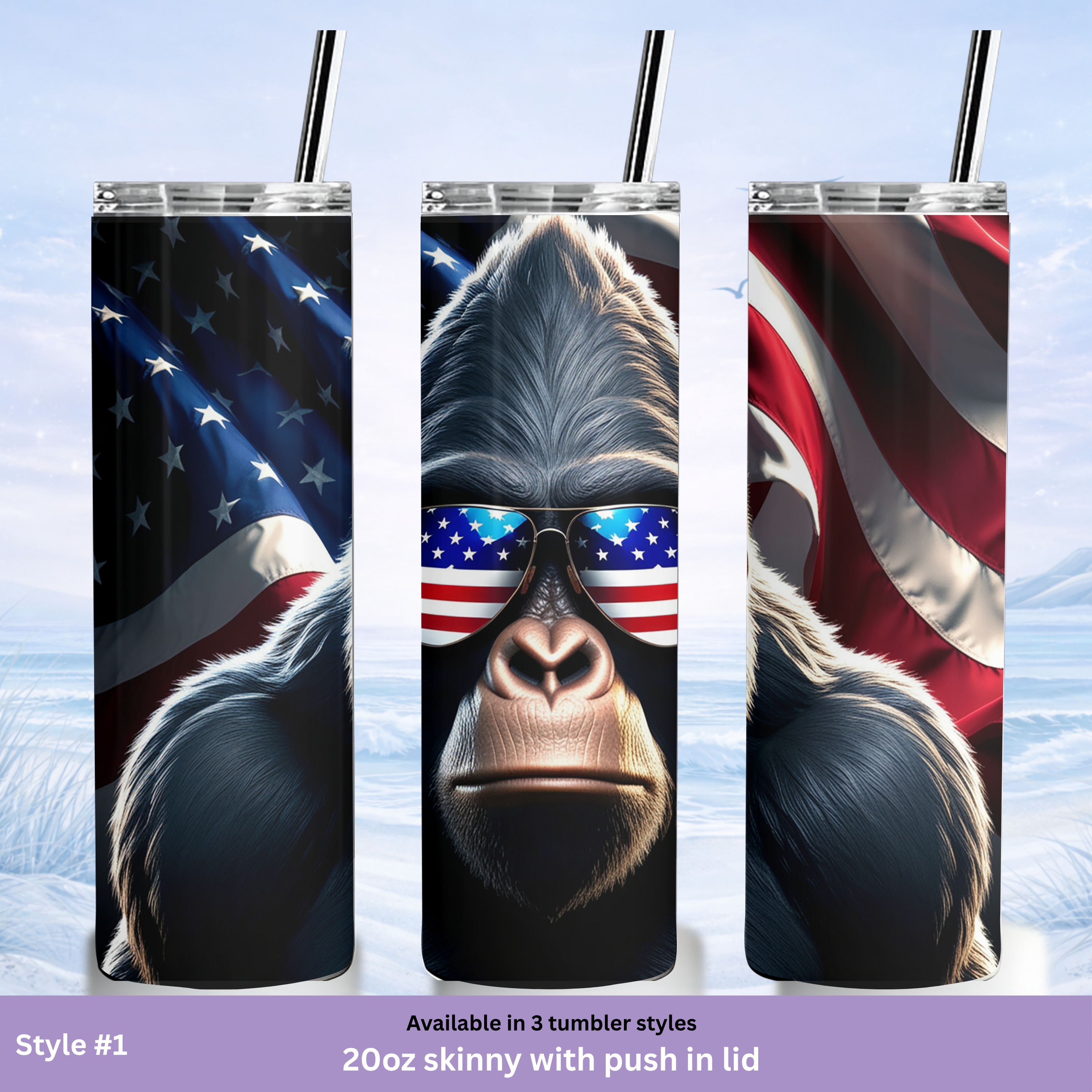 novelty sasquatch tumbler patriotic gift
