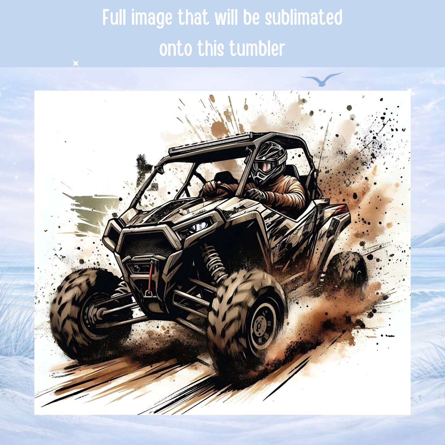 off road ATV tumbler 20 oz stainless steel insulated cup