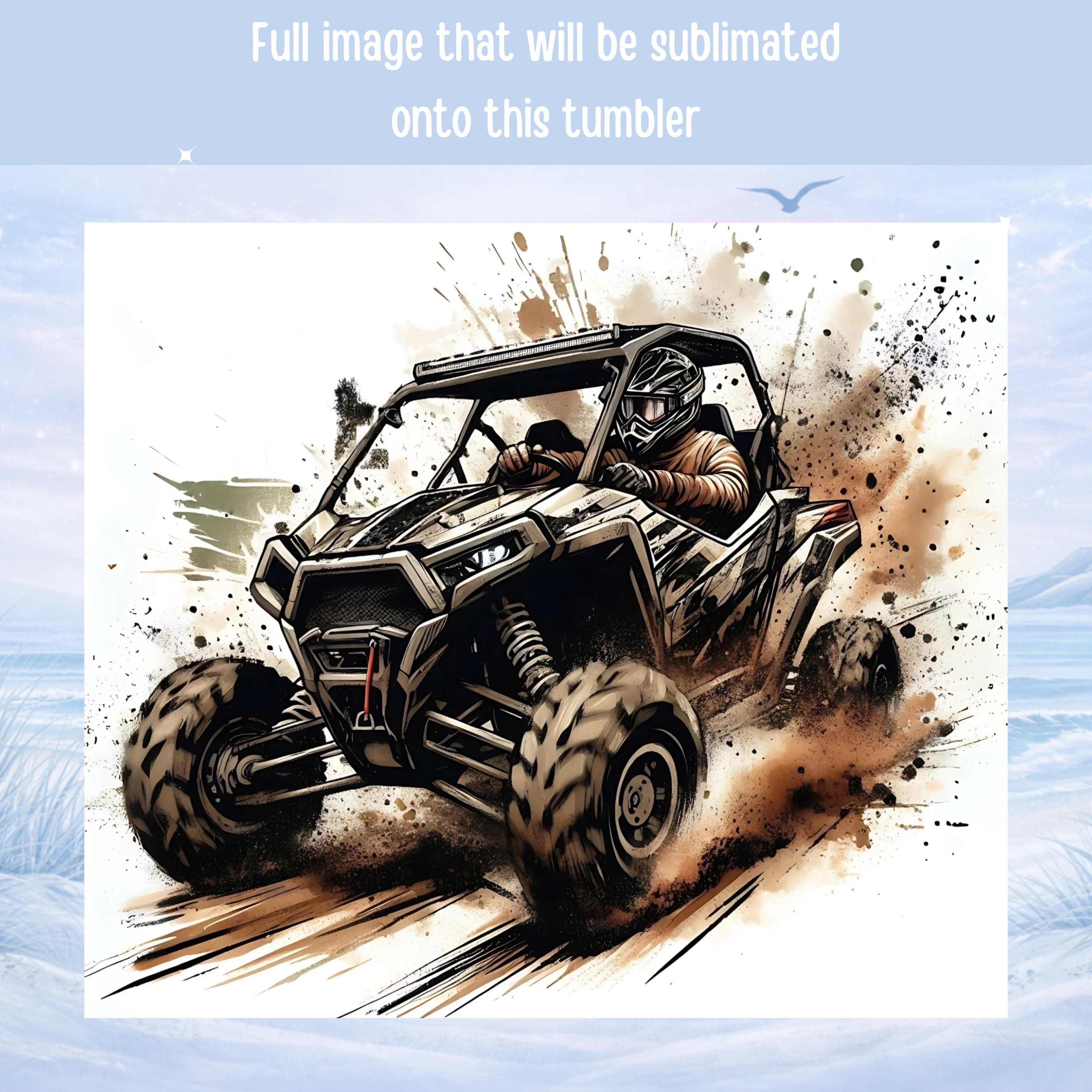 off road ATV tumbler 20 oz stainless steel insulated cup
