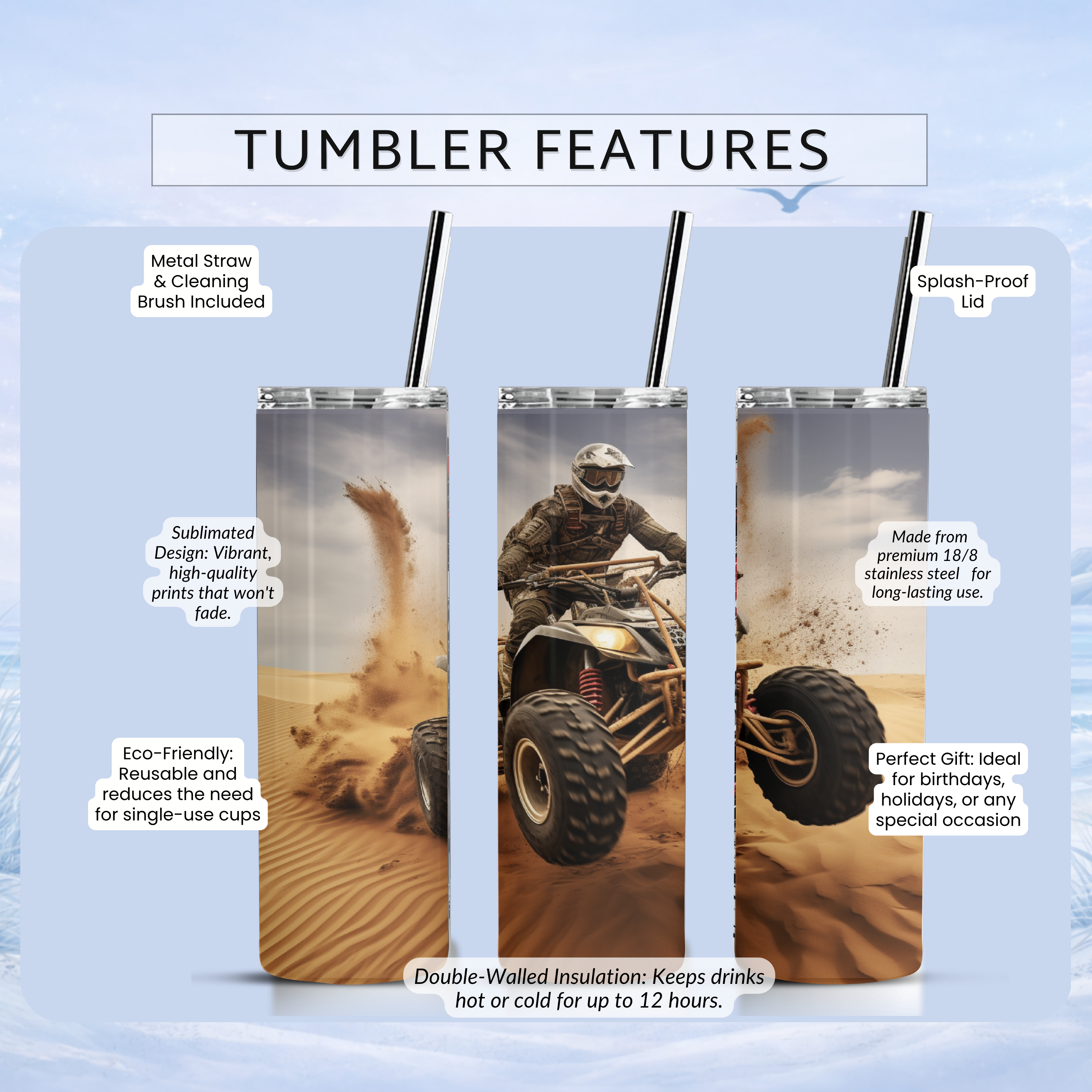 off road ATV tumbler desert sand riding adventure design