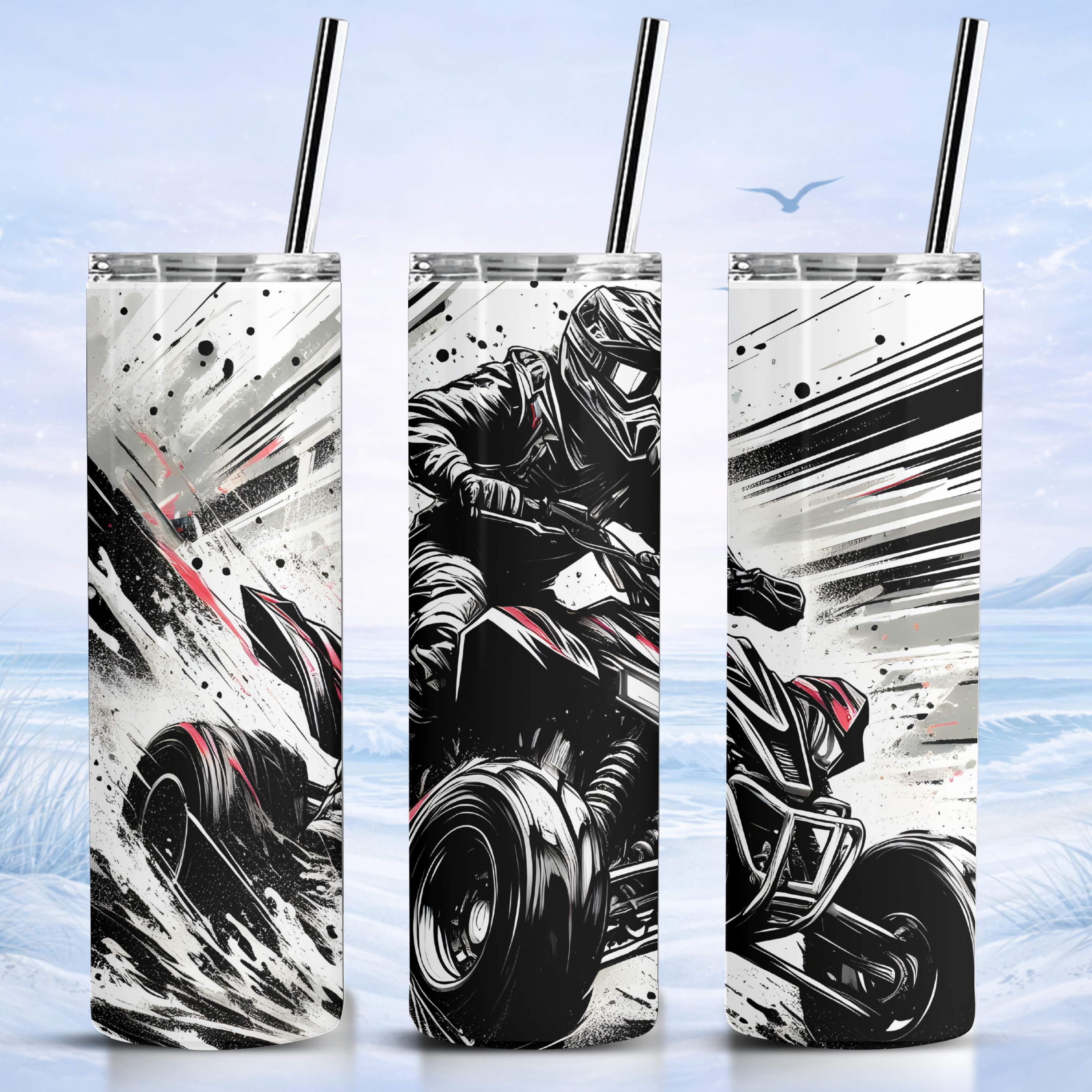 off road adventure tumbler ATV rider sand dunes design
