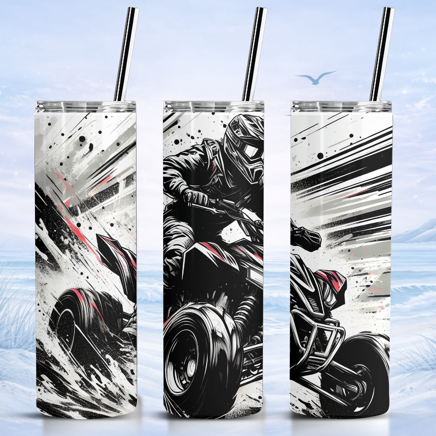 off road adventure tumbler ATV rider sand dunes design