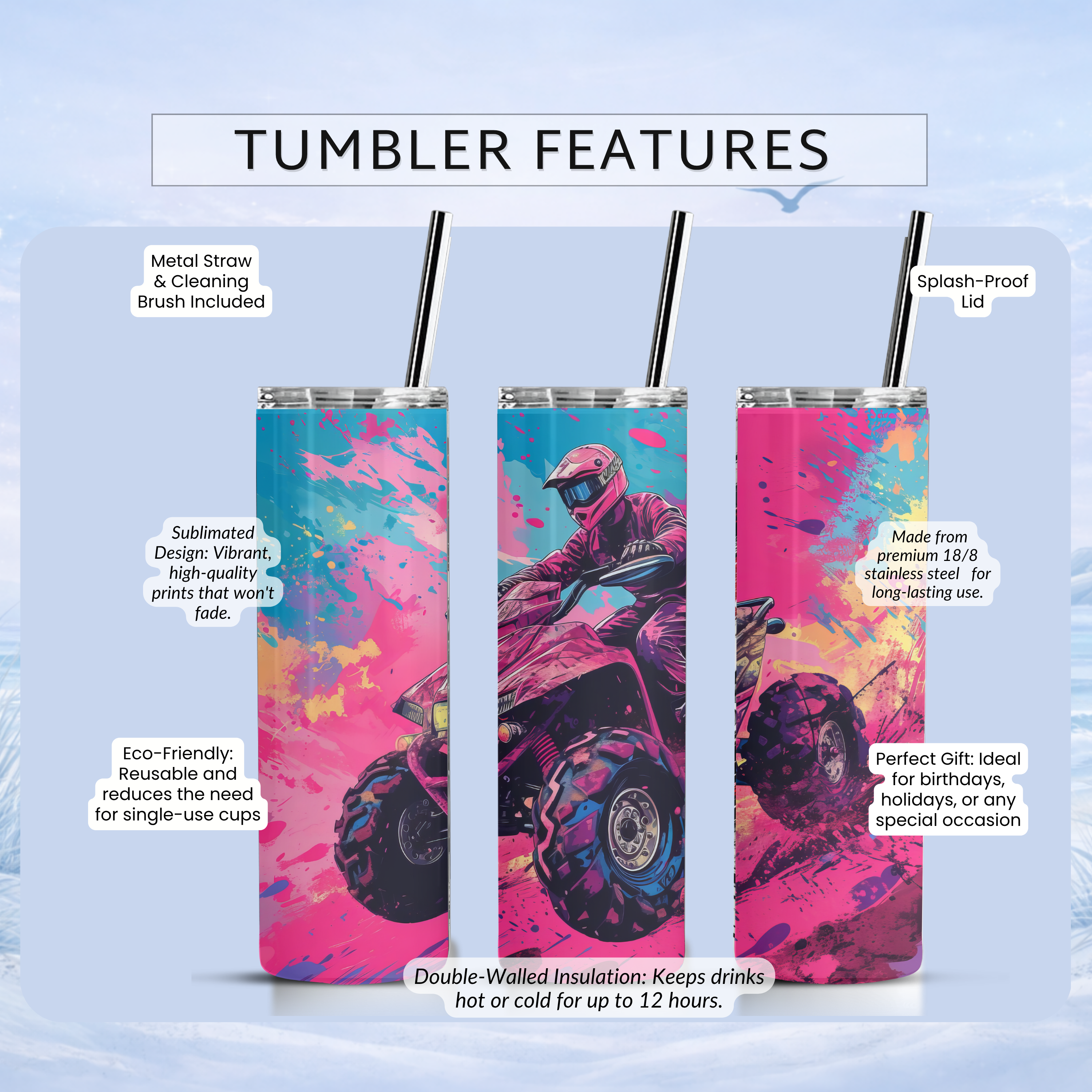 off road mud bogging tumbler ATV adventure drinkware