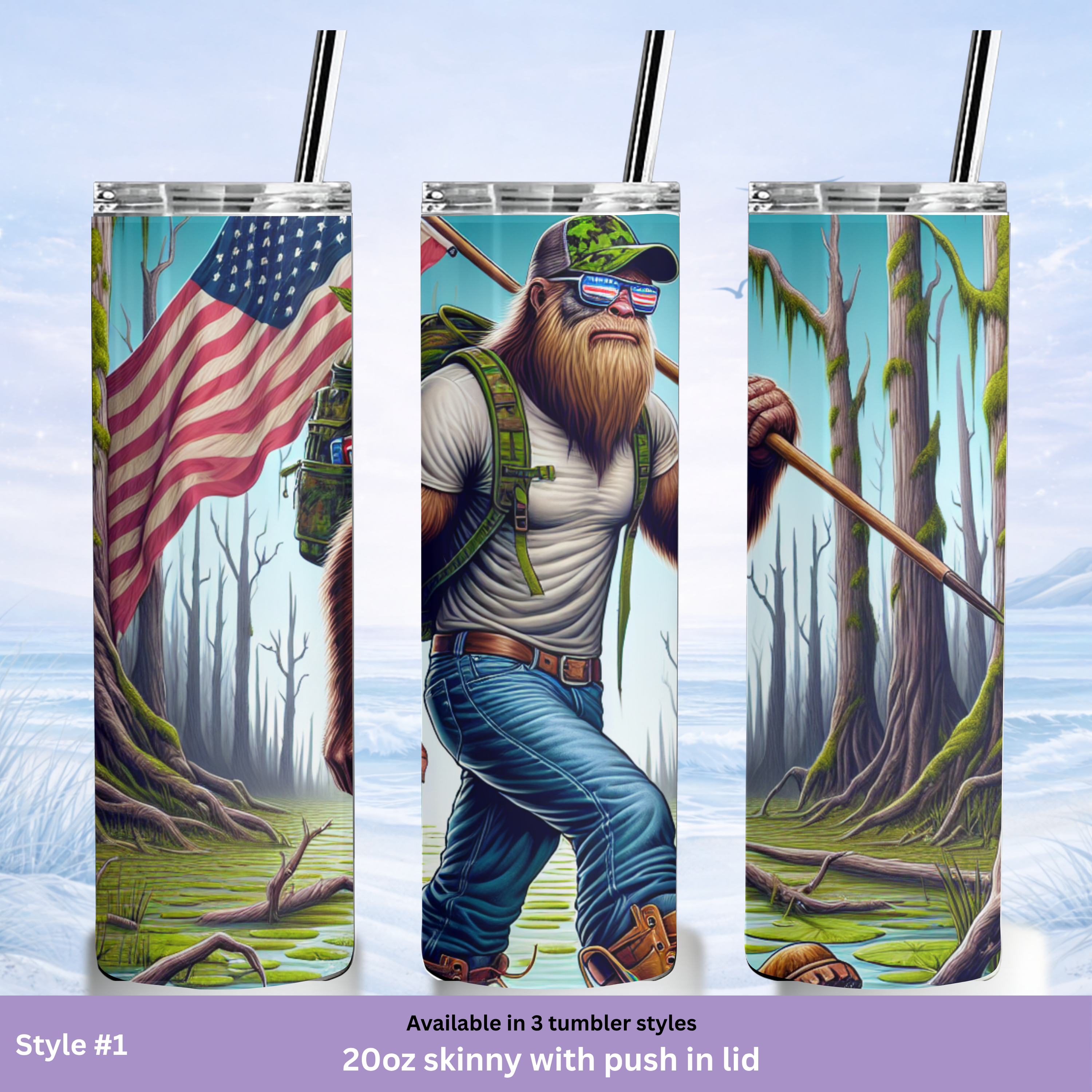 outdoor adventure bigfoot tumbler with straw