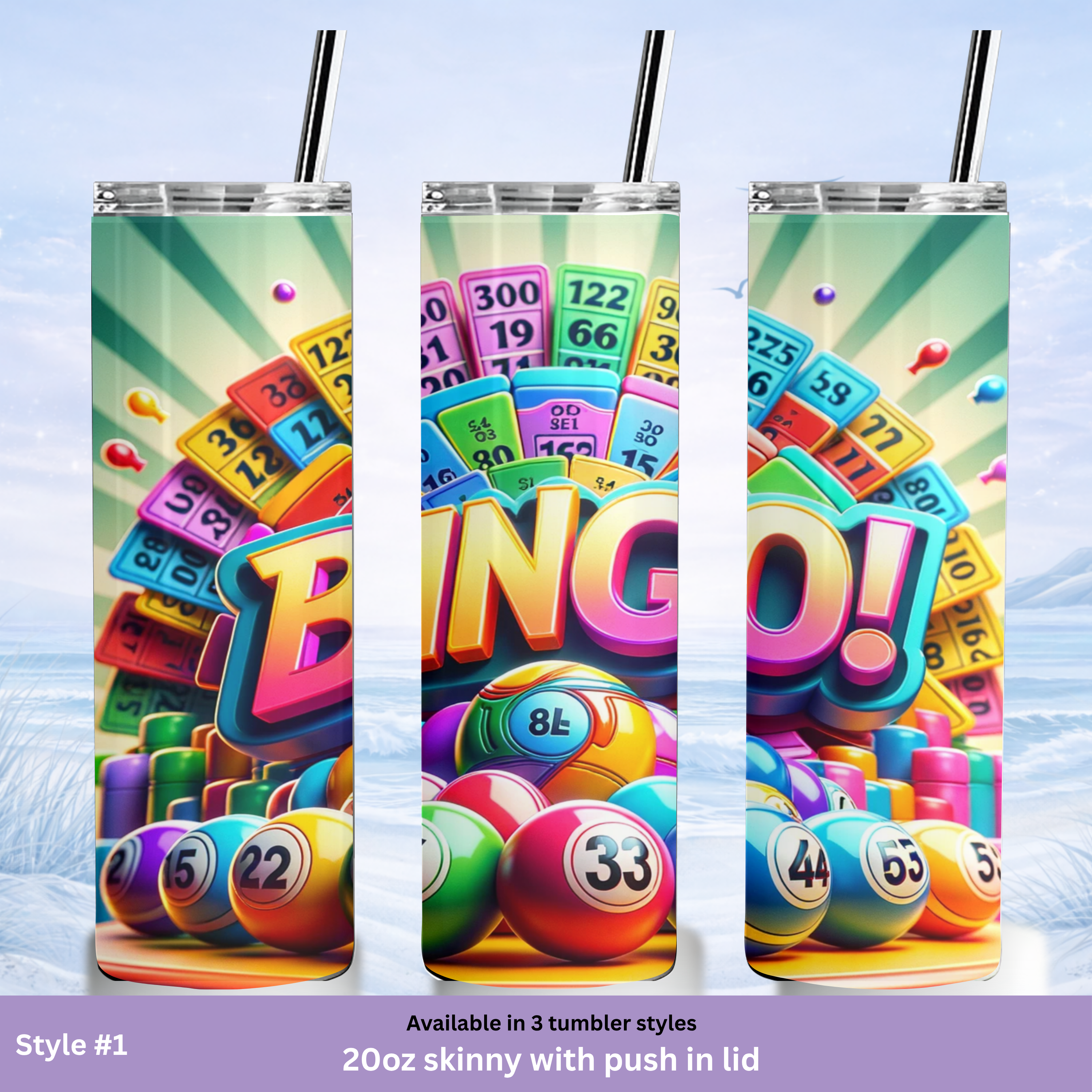bingo party themed tumbler cup