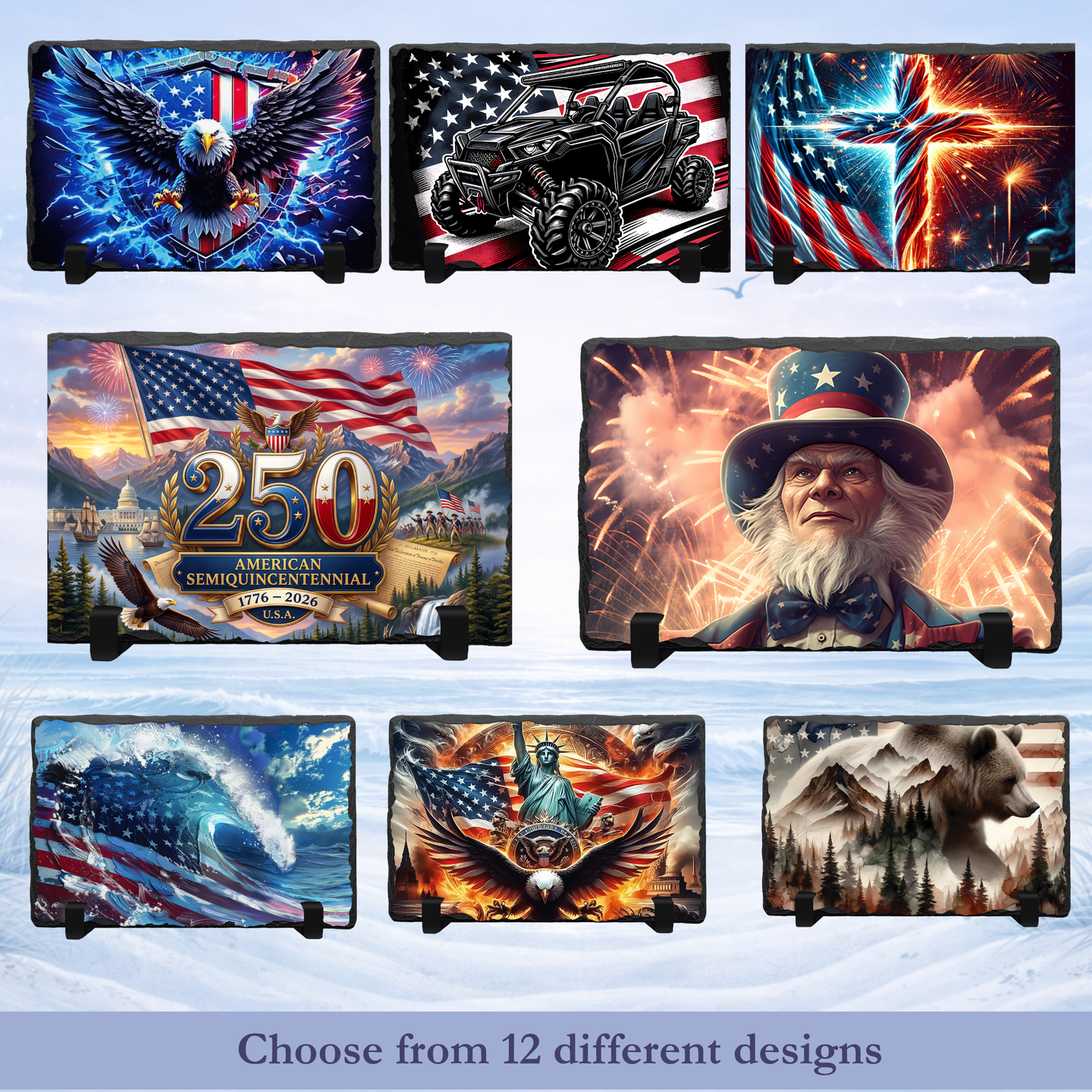 patriotic american flag photo slate