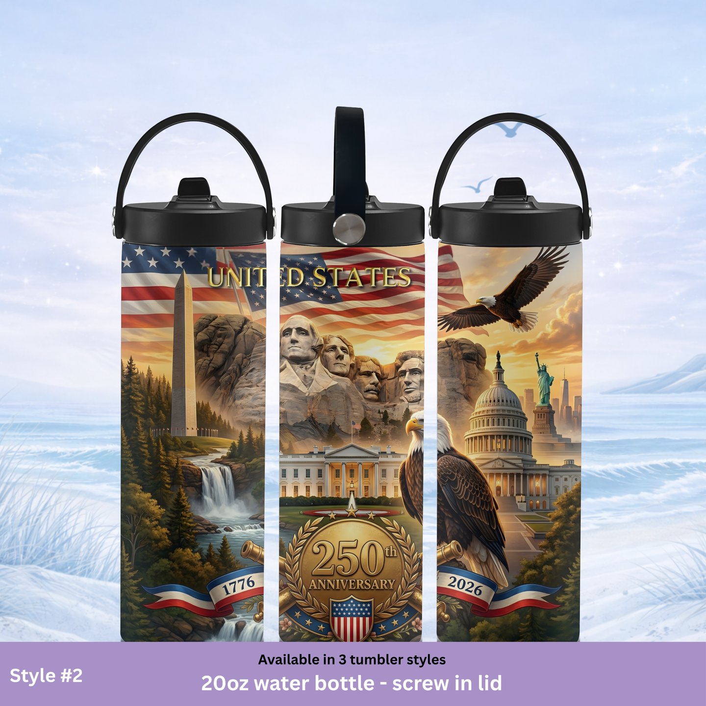 patriotic insulated tumbler eagle White House Mount Rushmore