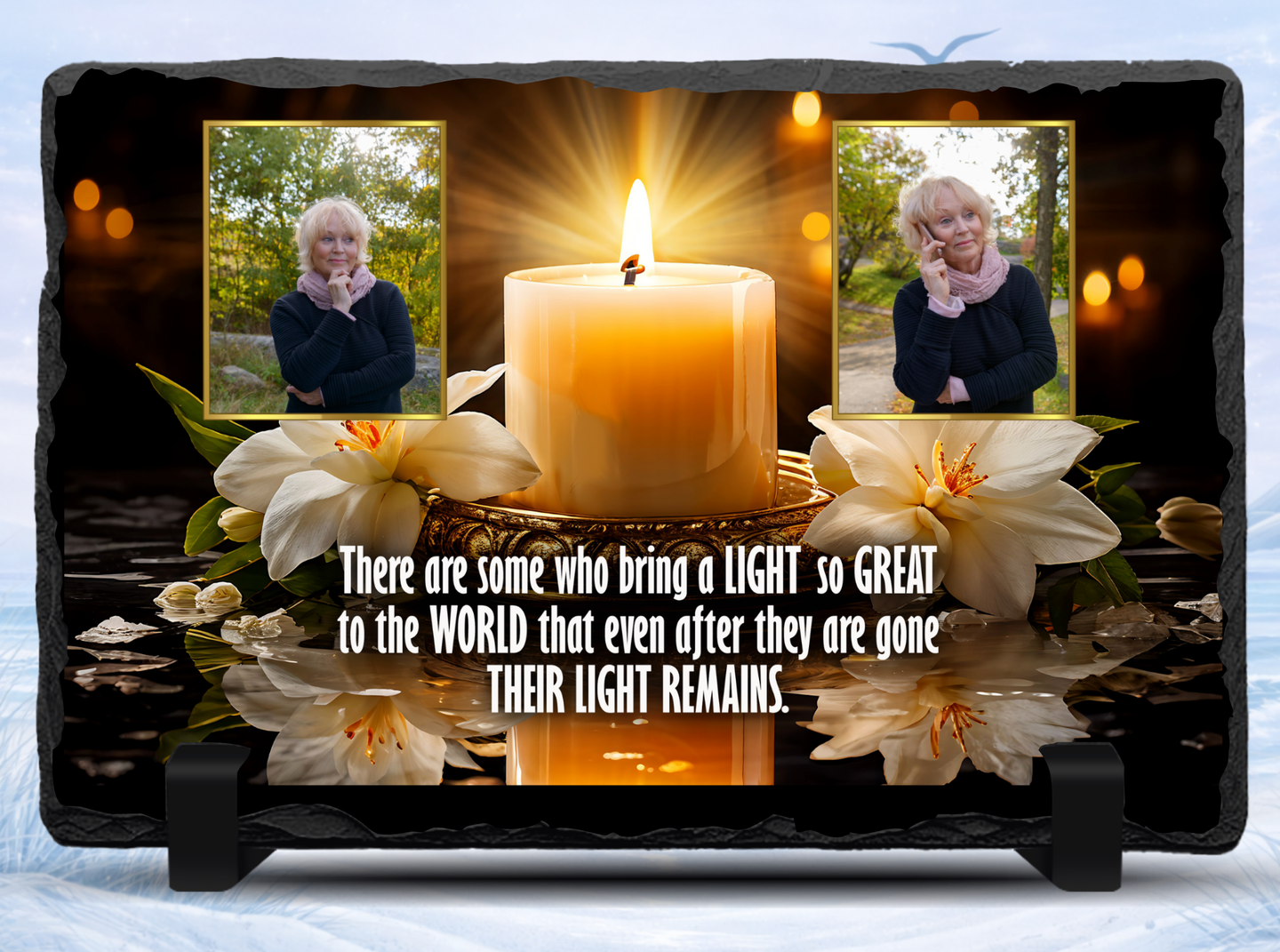 personalized loss gift candle tribute slate