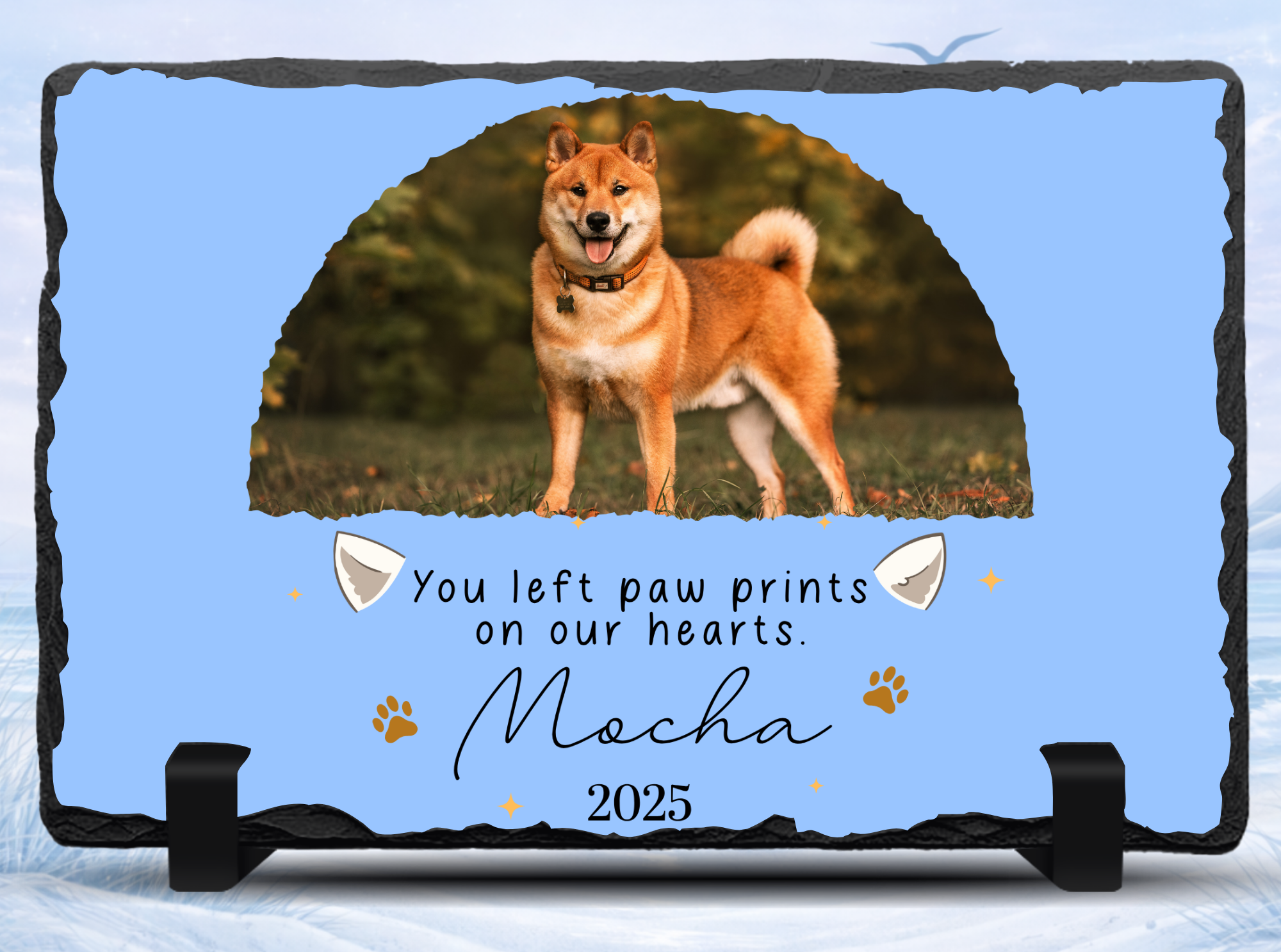 personalized pet memorial photo slate dog keepsake