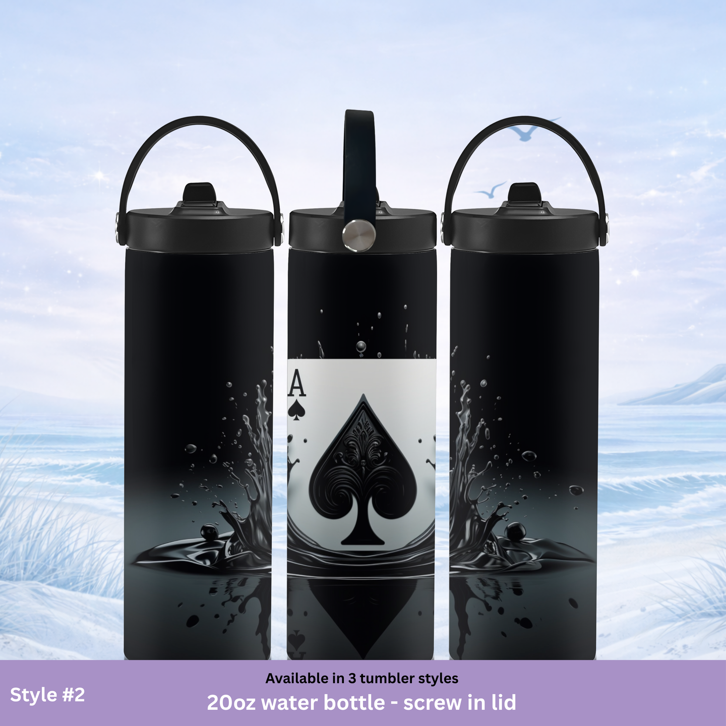 poker lover gift tumbler black