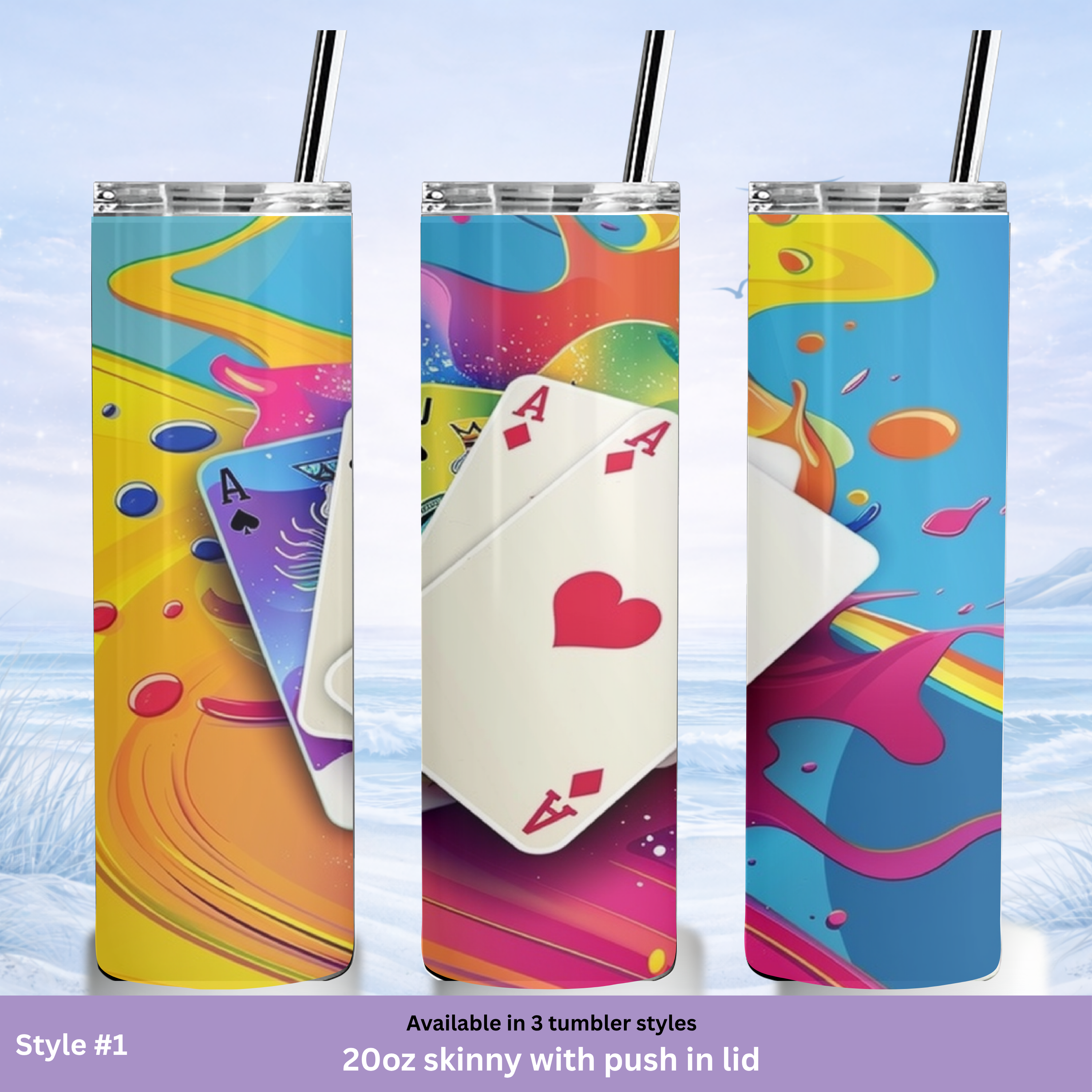 poker lover gift tumbler vibrant