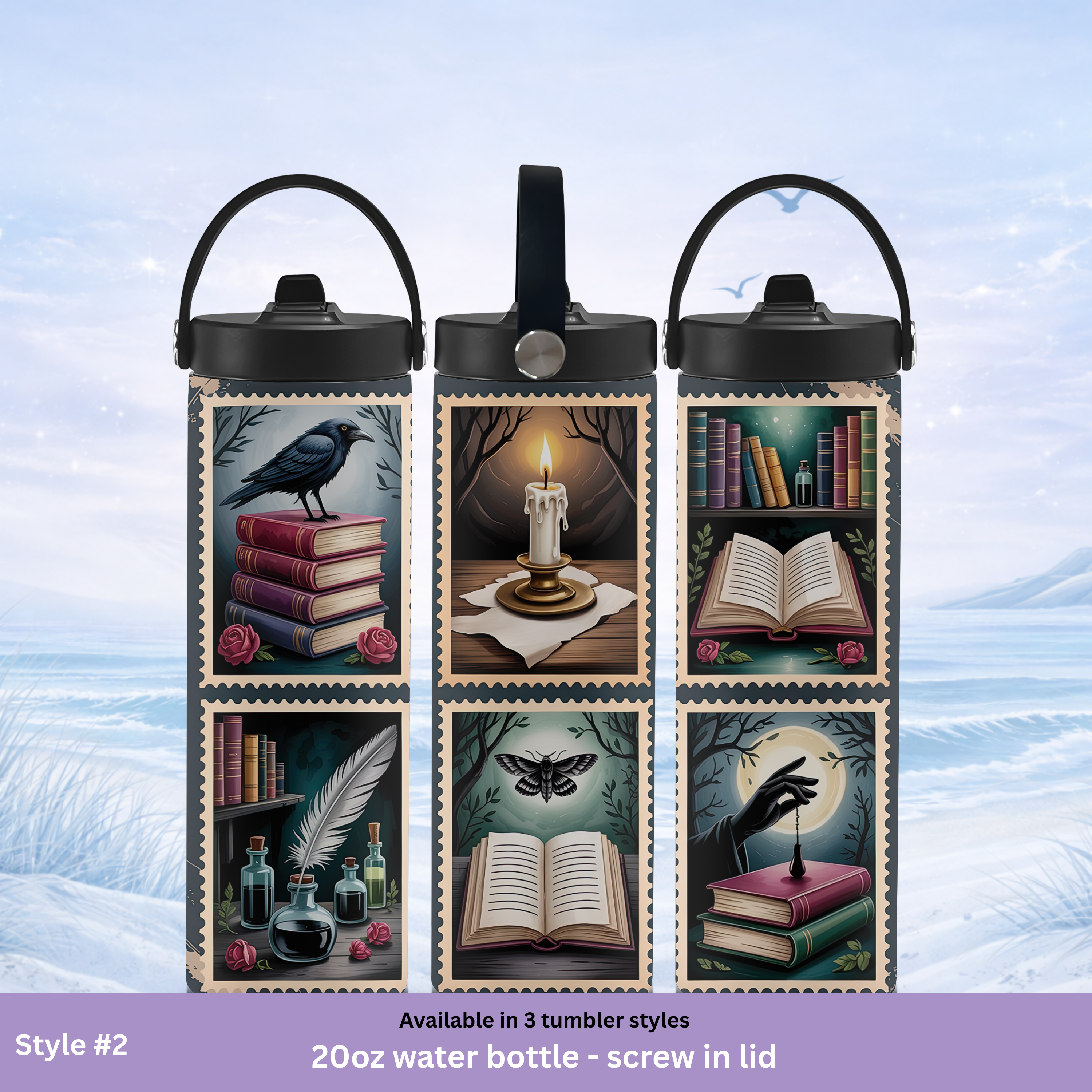 reader gift tumbler dark aesthetic design