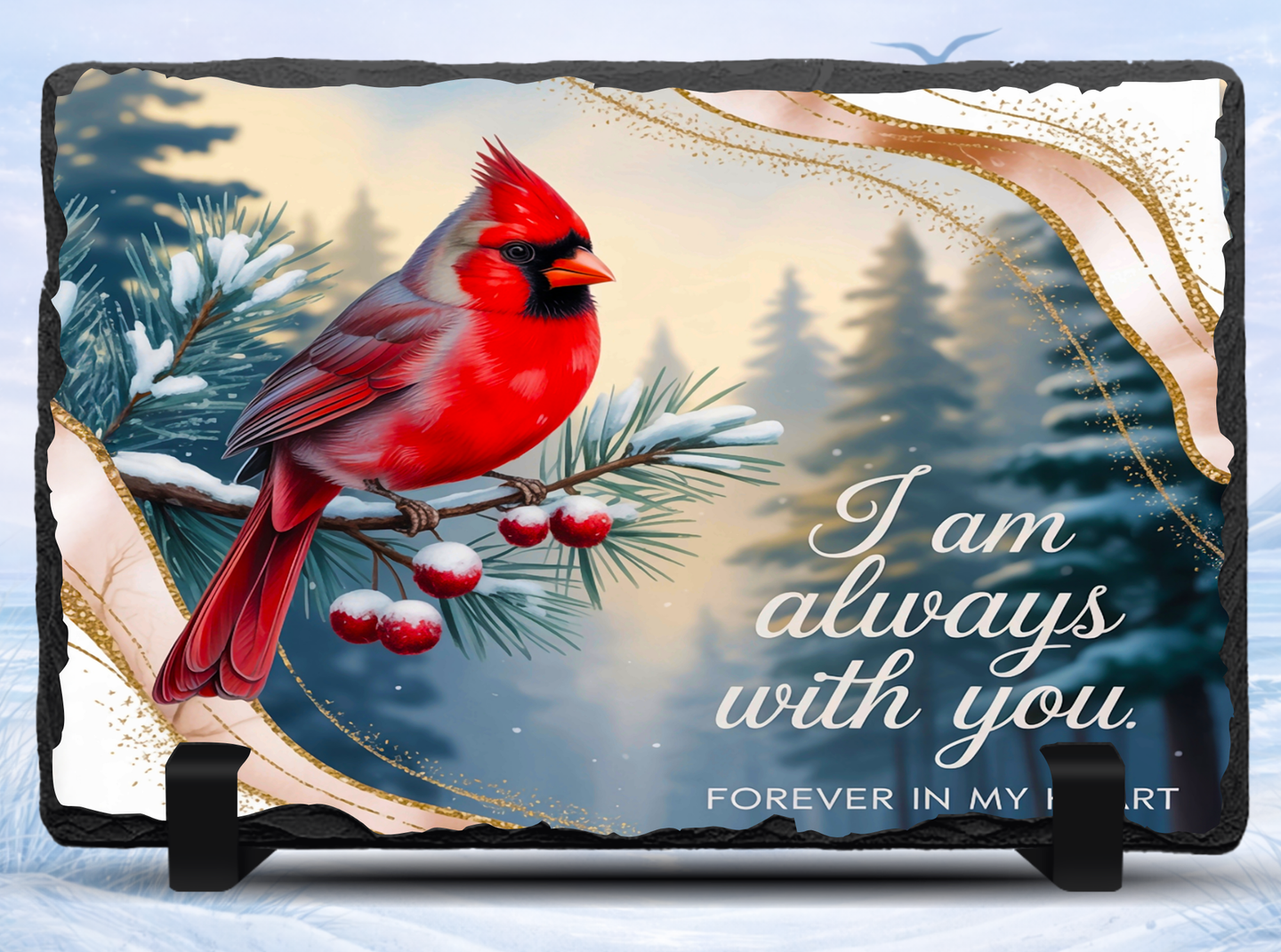 red cardinal sympathy gift remembrance slate