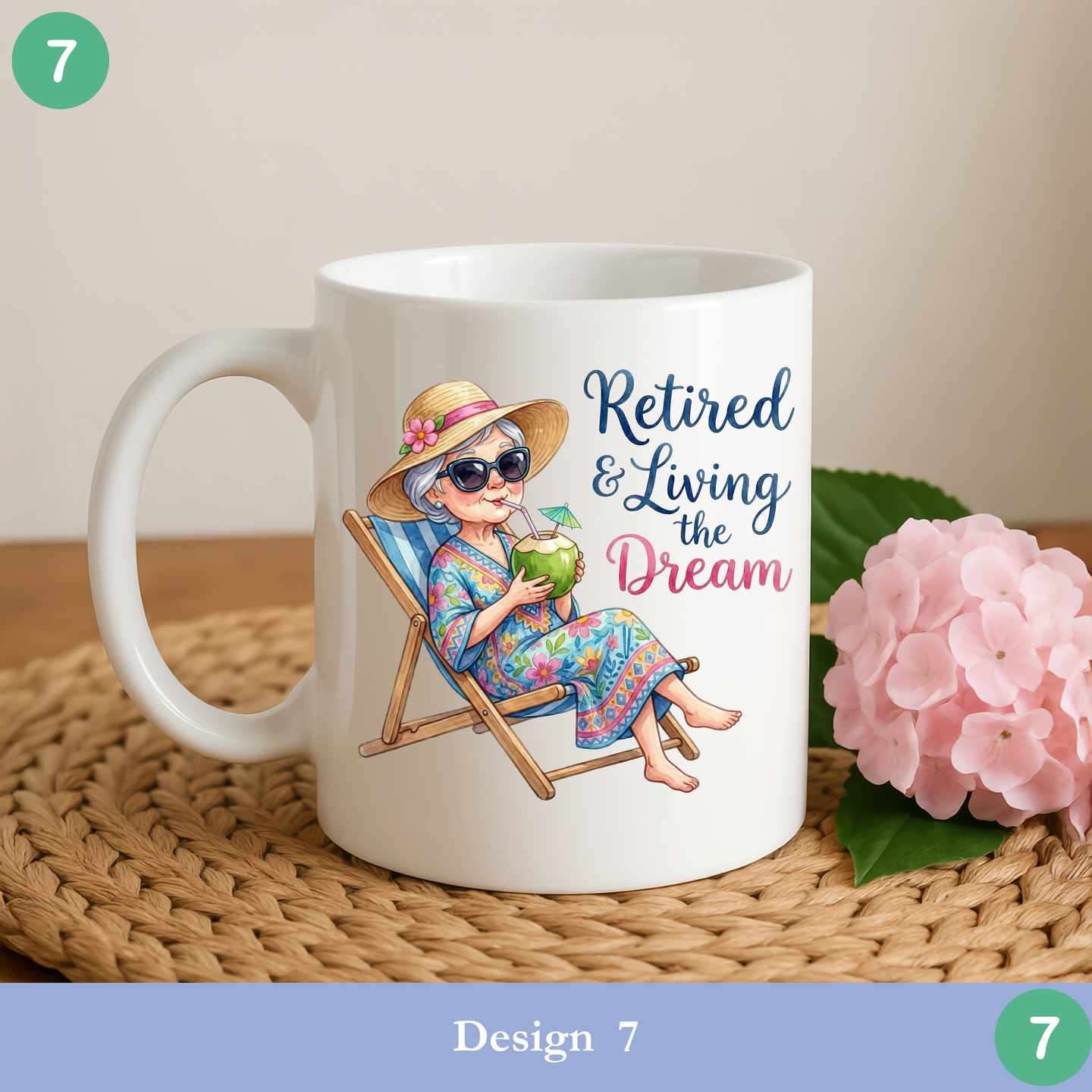 retired living the dream grandma mug funny retirement grandma coffee mug beach grandma gift