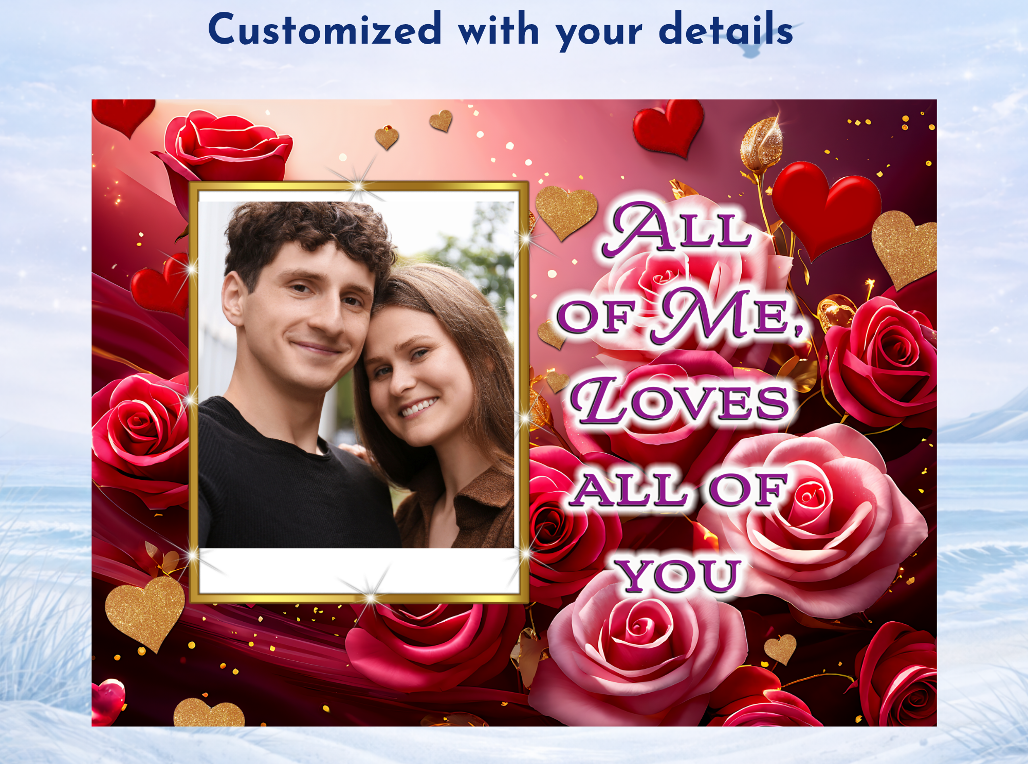 romantic couple photo plaque